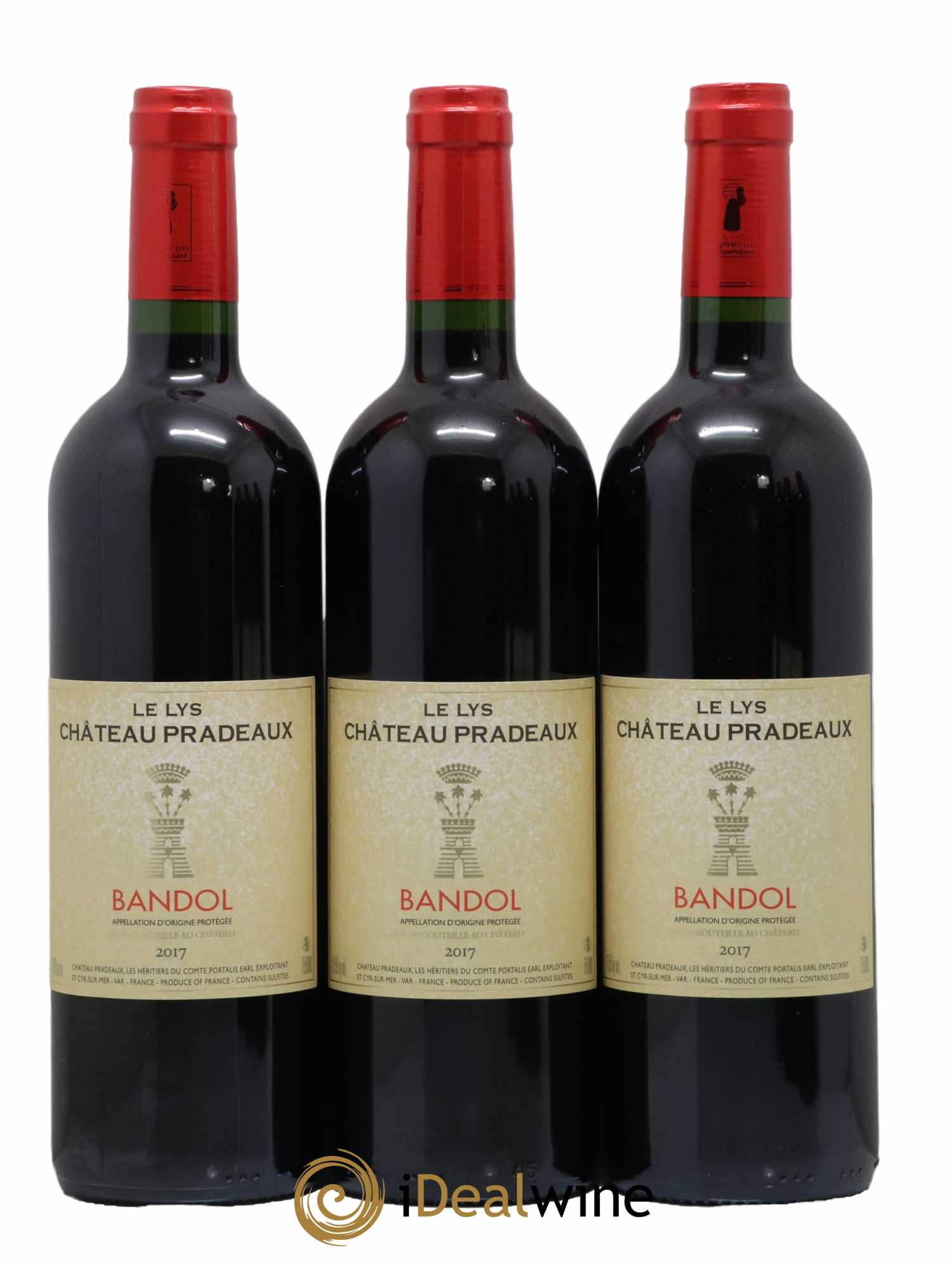 Bandol Château Pradeaux Le Lys Famille Portalis 2017 - Posten von 3 Flaschen - 0