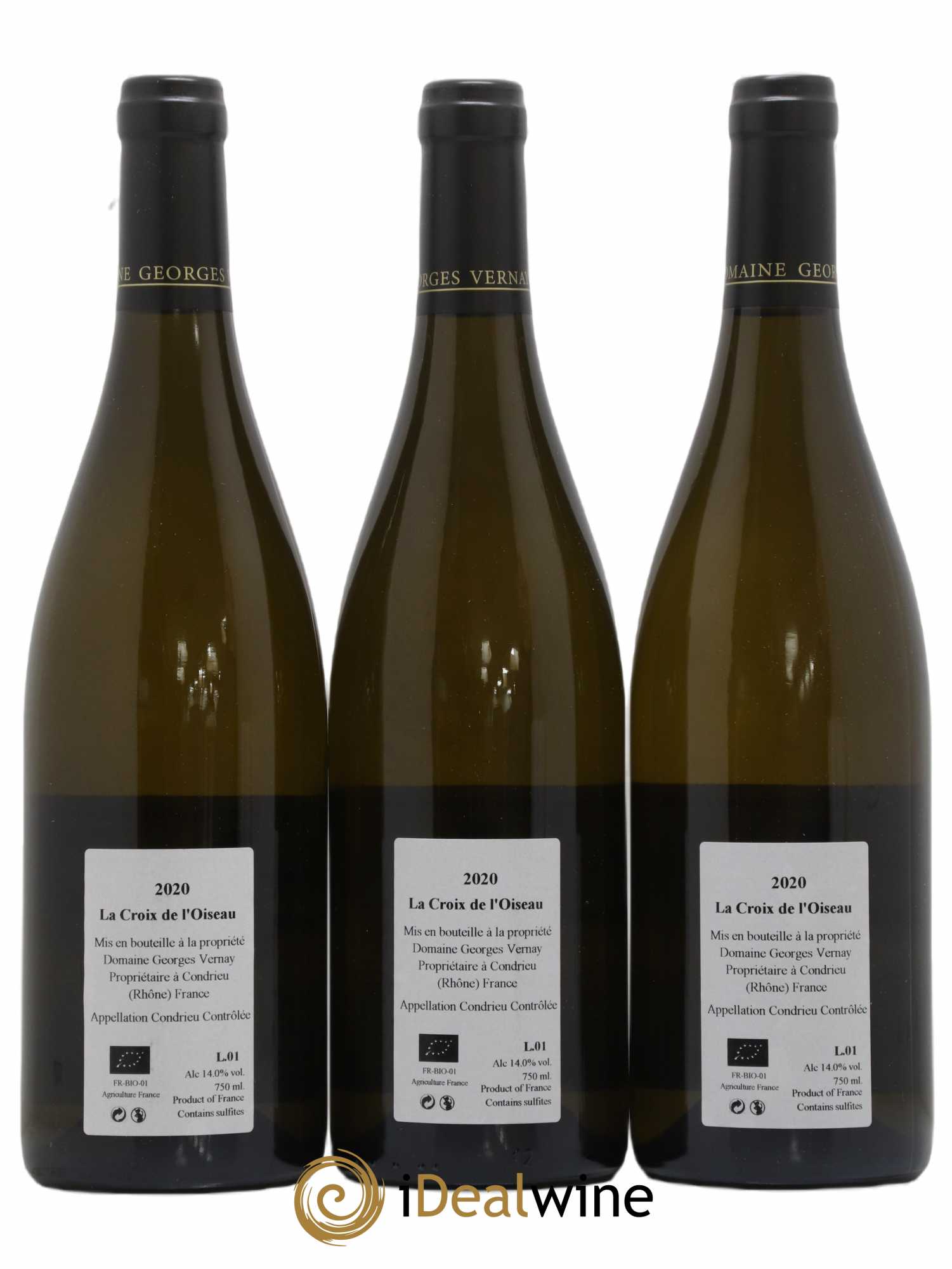 Condrieu La Croix De L'Oiseau Georges Vernay 2020 - Lot of 3 bottles - 1