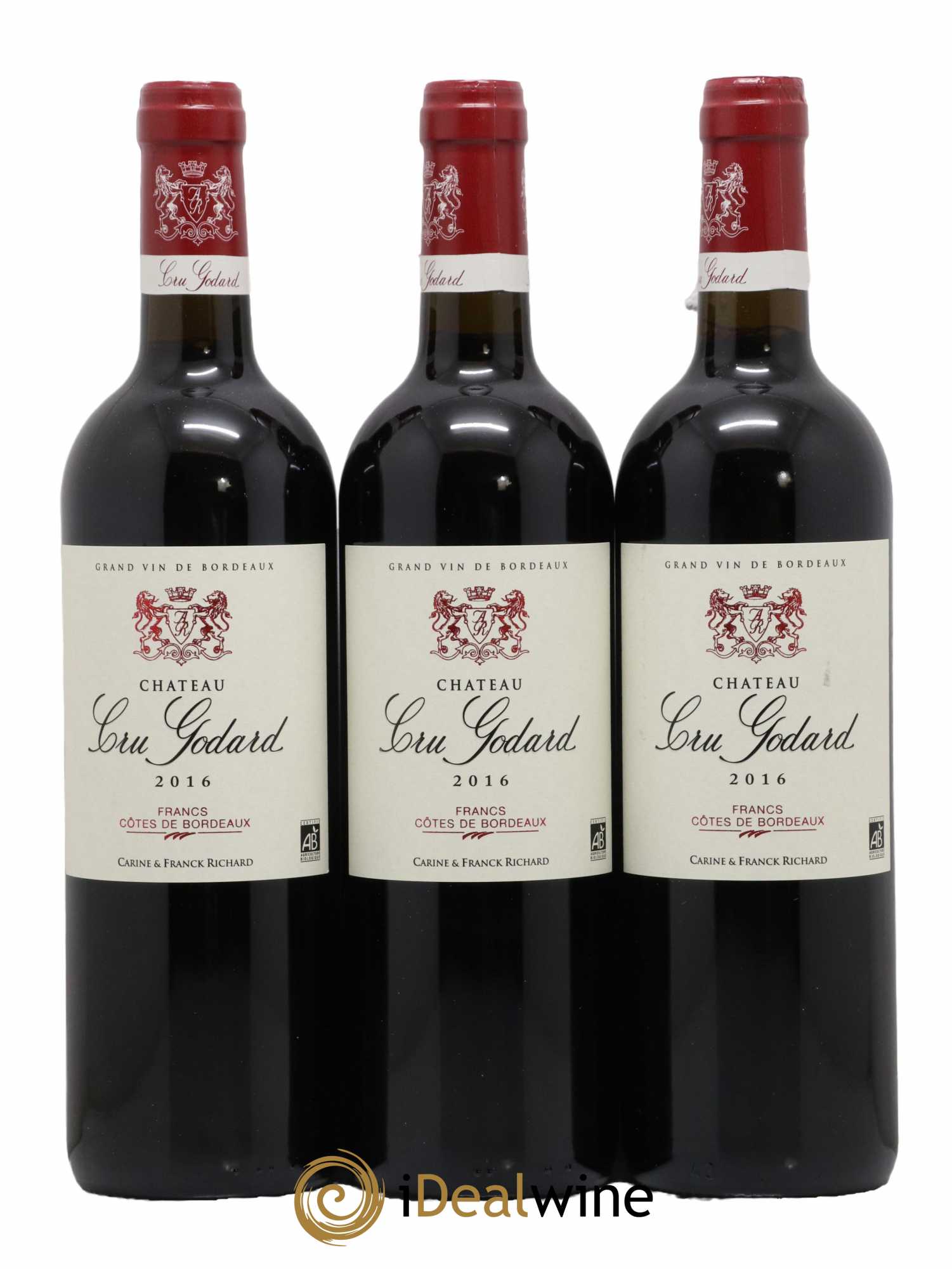 Côtes de Francs Château Cru Godart 2016 - Lot de 3 bouteilles - 0
