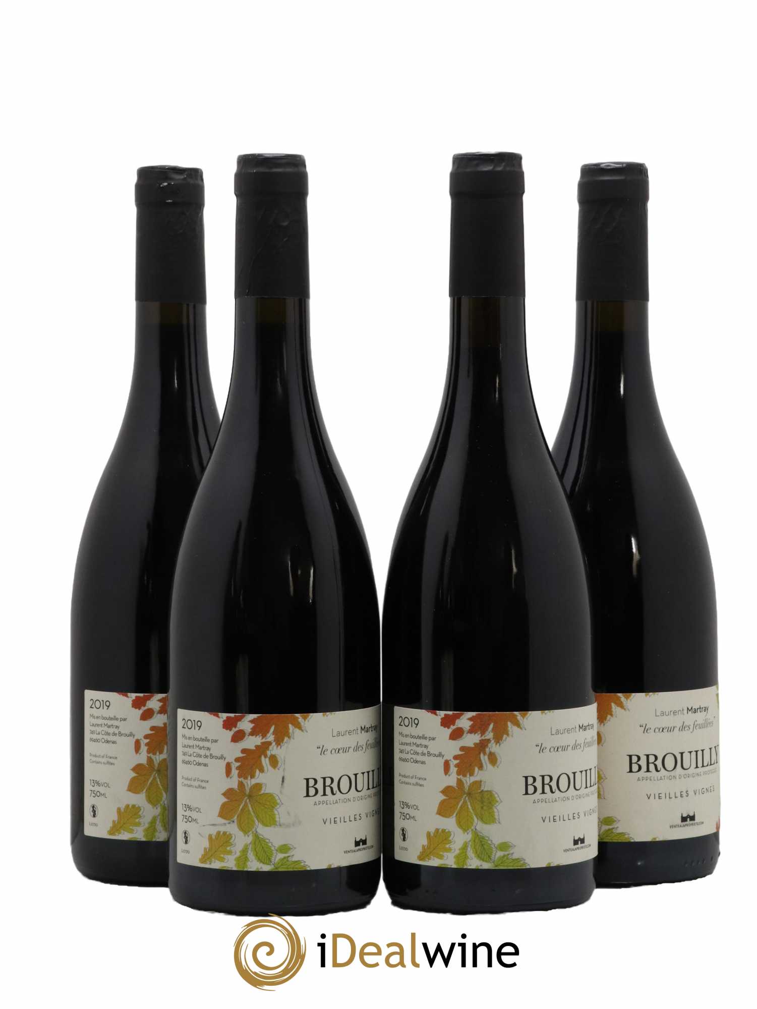 Brouilly Le Coeur des Feuillées Vieilles Vignes Domaine Laurent Martray 2019 - Posten von 4 Flaschen - 1