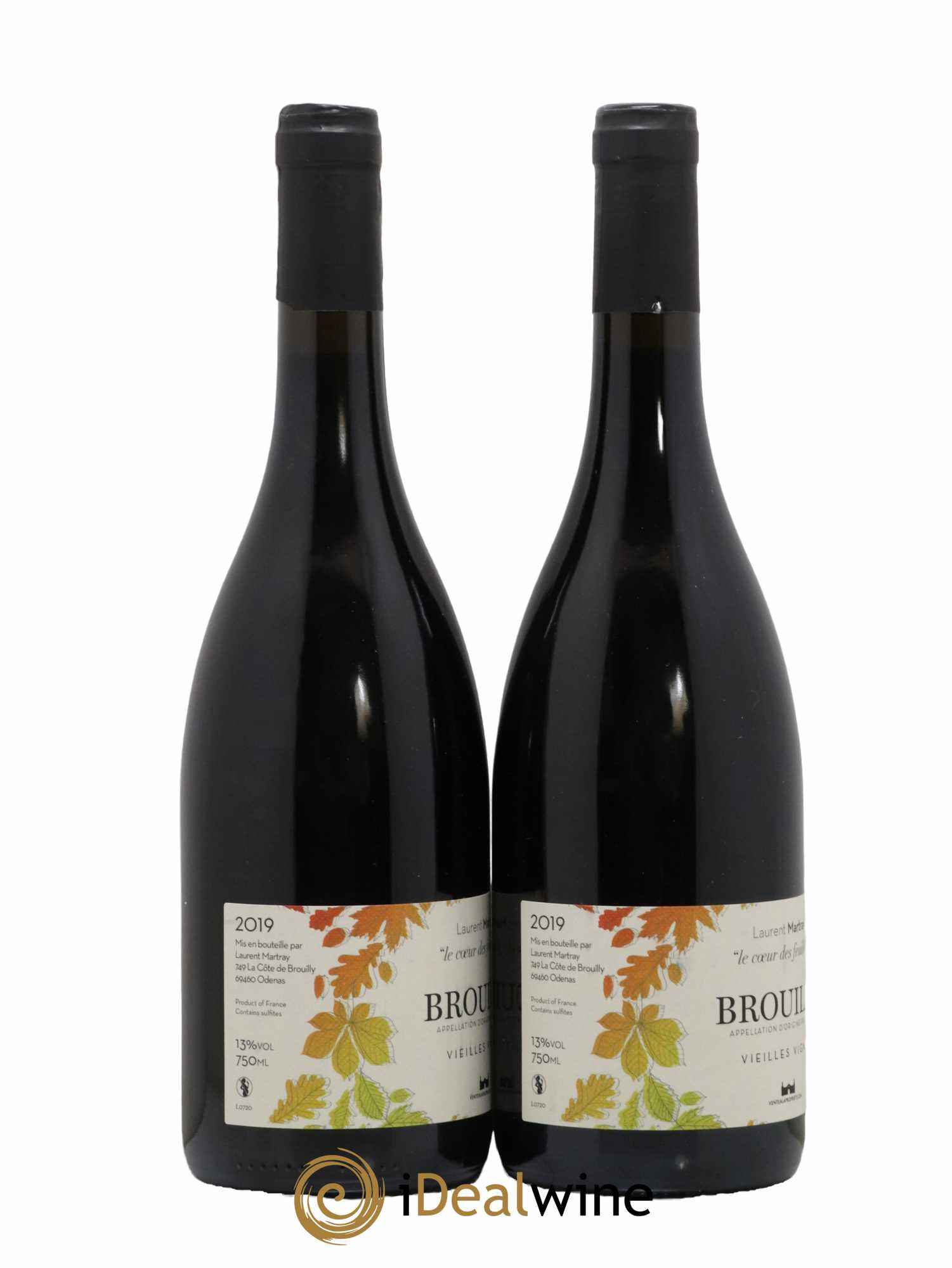 Brouilly Le Coeur des Feuillées Vieilles Vignes Domaine Laurent Martray 2019 - Lot de 2 bouteilles - 1