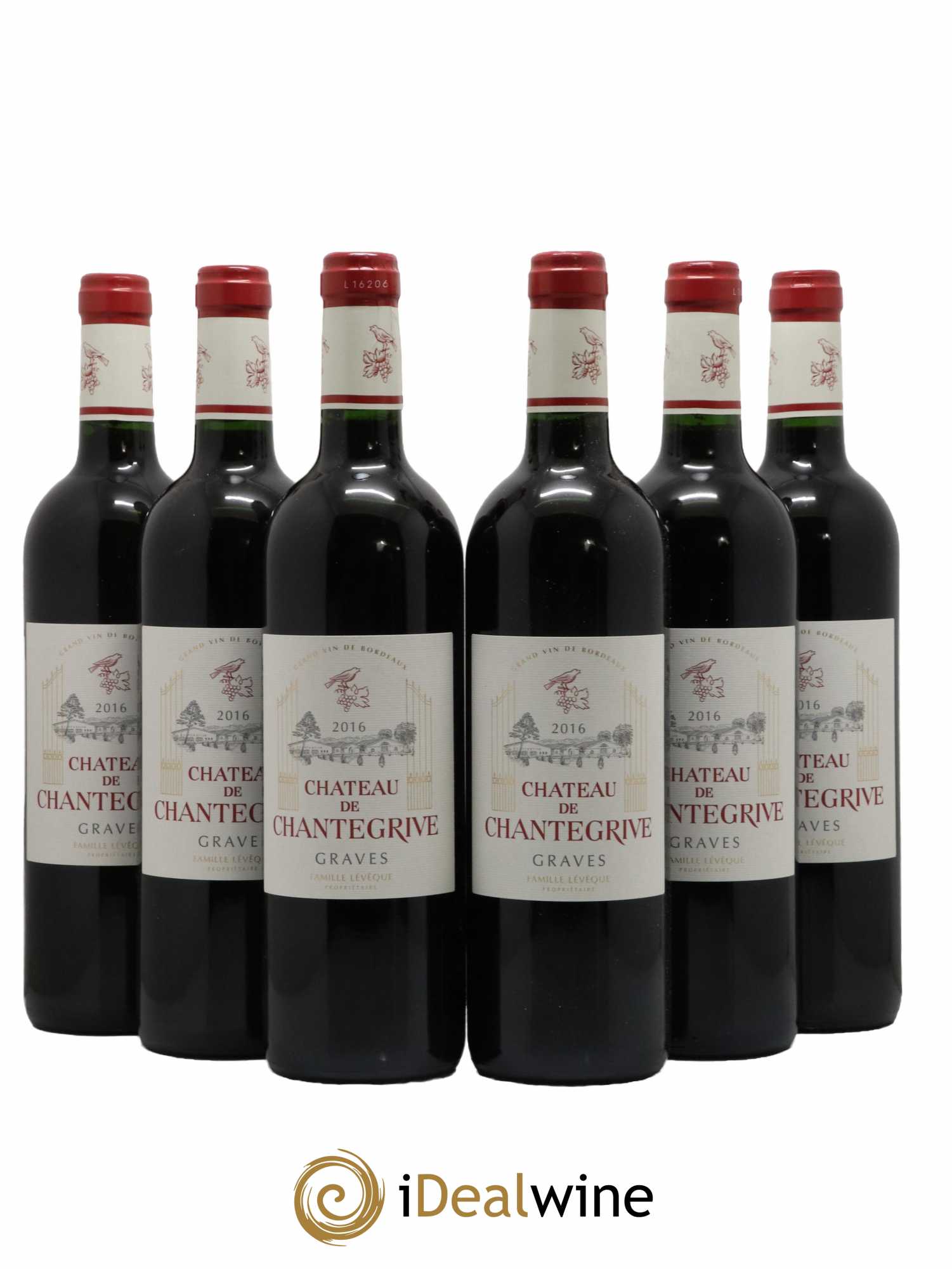 Château de Chantegrive 2016 - Lot de 6 bouteilles - 0