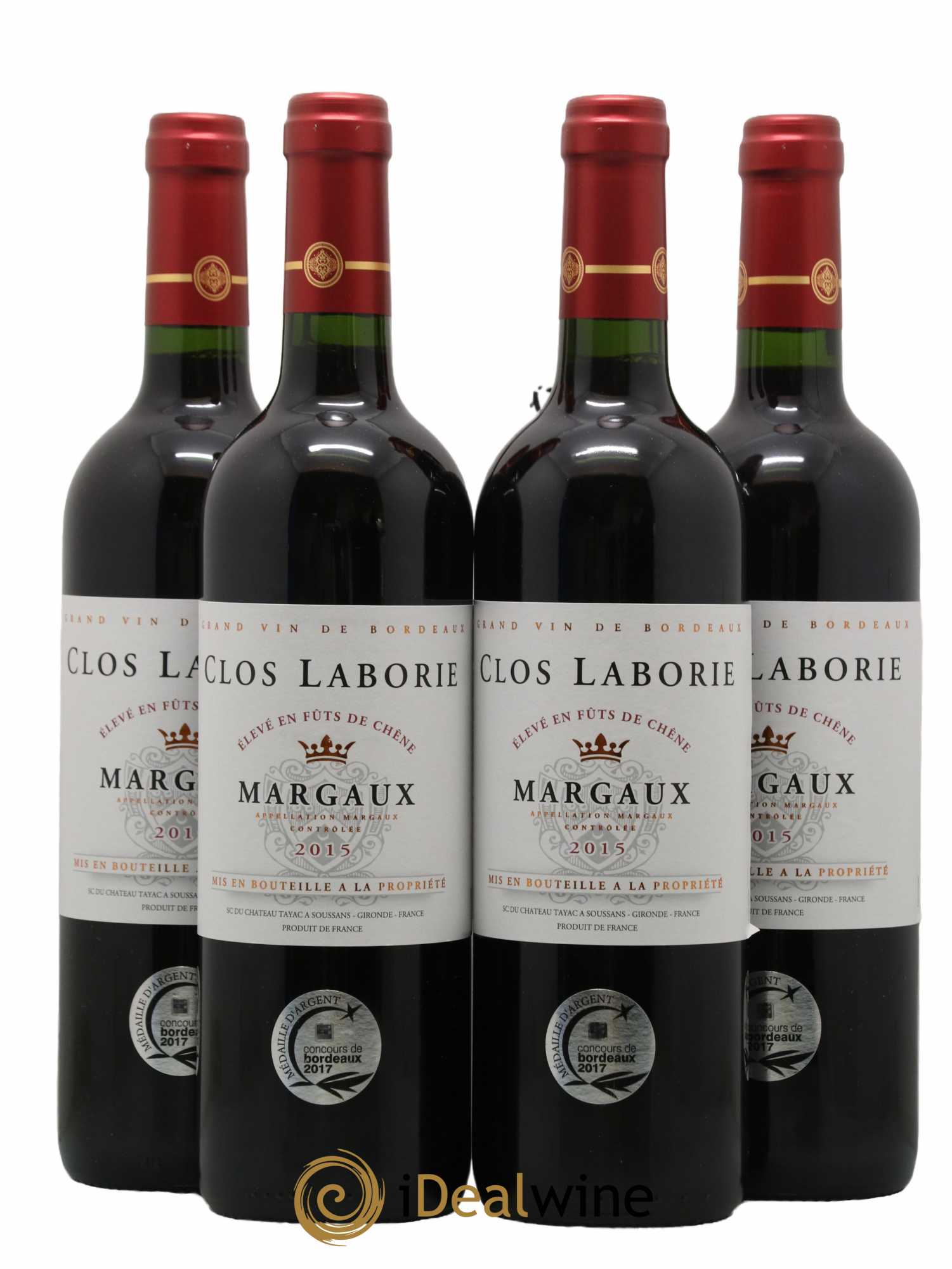 Bordeaux Margaux Clos Laborie 2015 - Lot de 4 bouteilles - 0