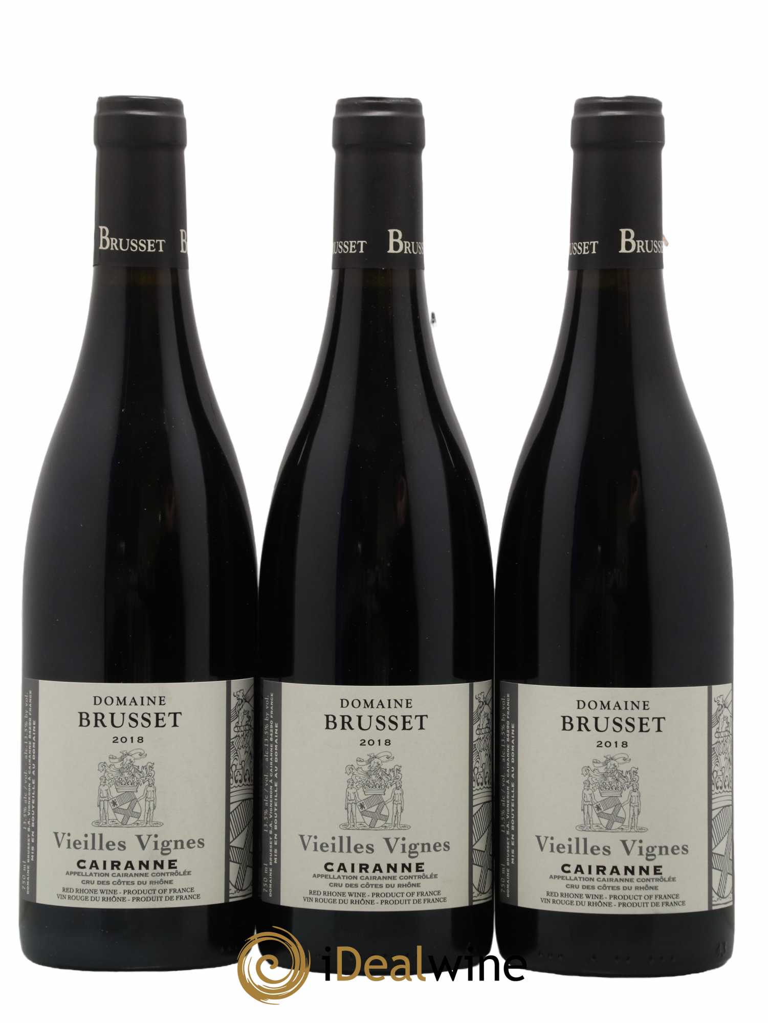 Côtes-du-Rhône-Villages Cairanne Vieilles Vignes Domaine Brusset 2018 - Lot de 3 bouteilles - 0