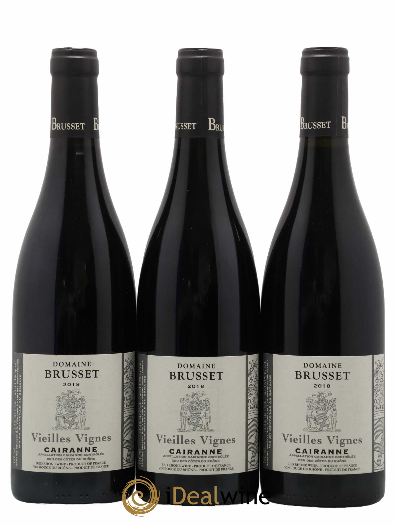 Côtes-du-Rhône-Villages Cairanne Vieilles Vignes Domaine Brusset 2018 - Lot de 3 bouteilles - 0