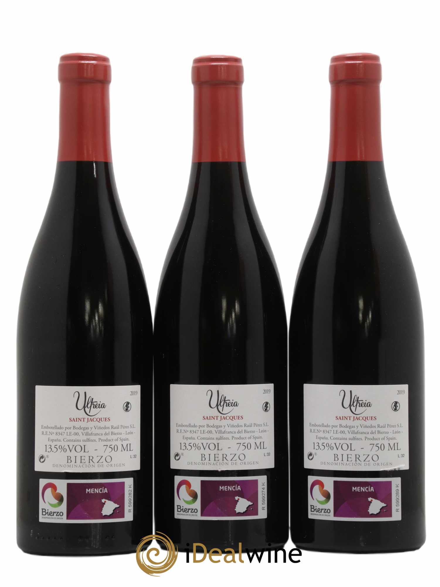 Bierzo DO Raul Perez Ultreia Saint Jacques 2019 - Lot of 3 bottles - 1