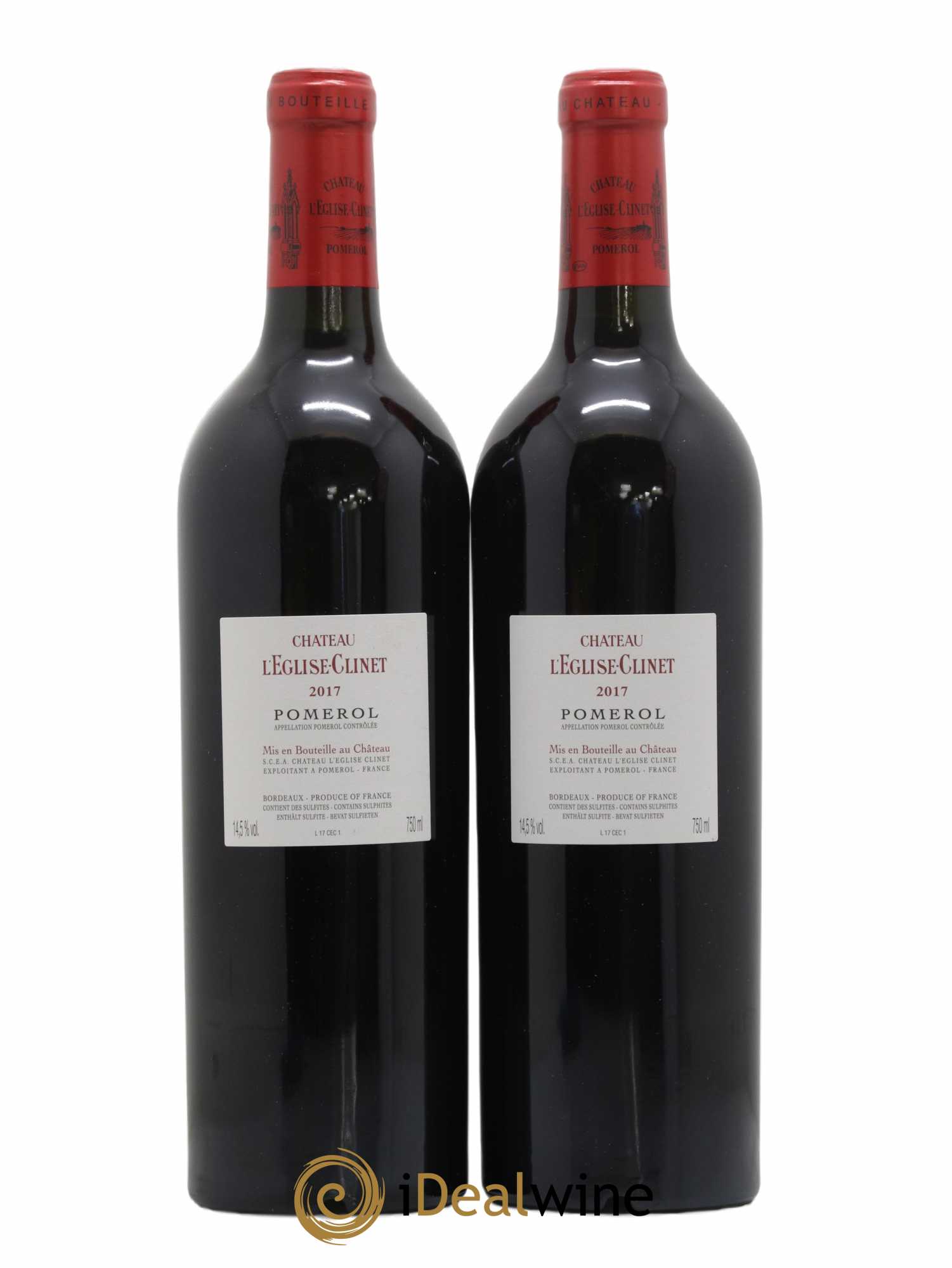 Château l' Église Clinet  (senza prezzo di riserva) 2017 - Lotto di 2 bottiglie - 1