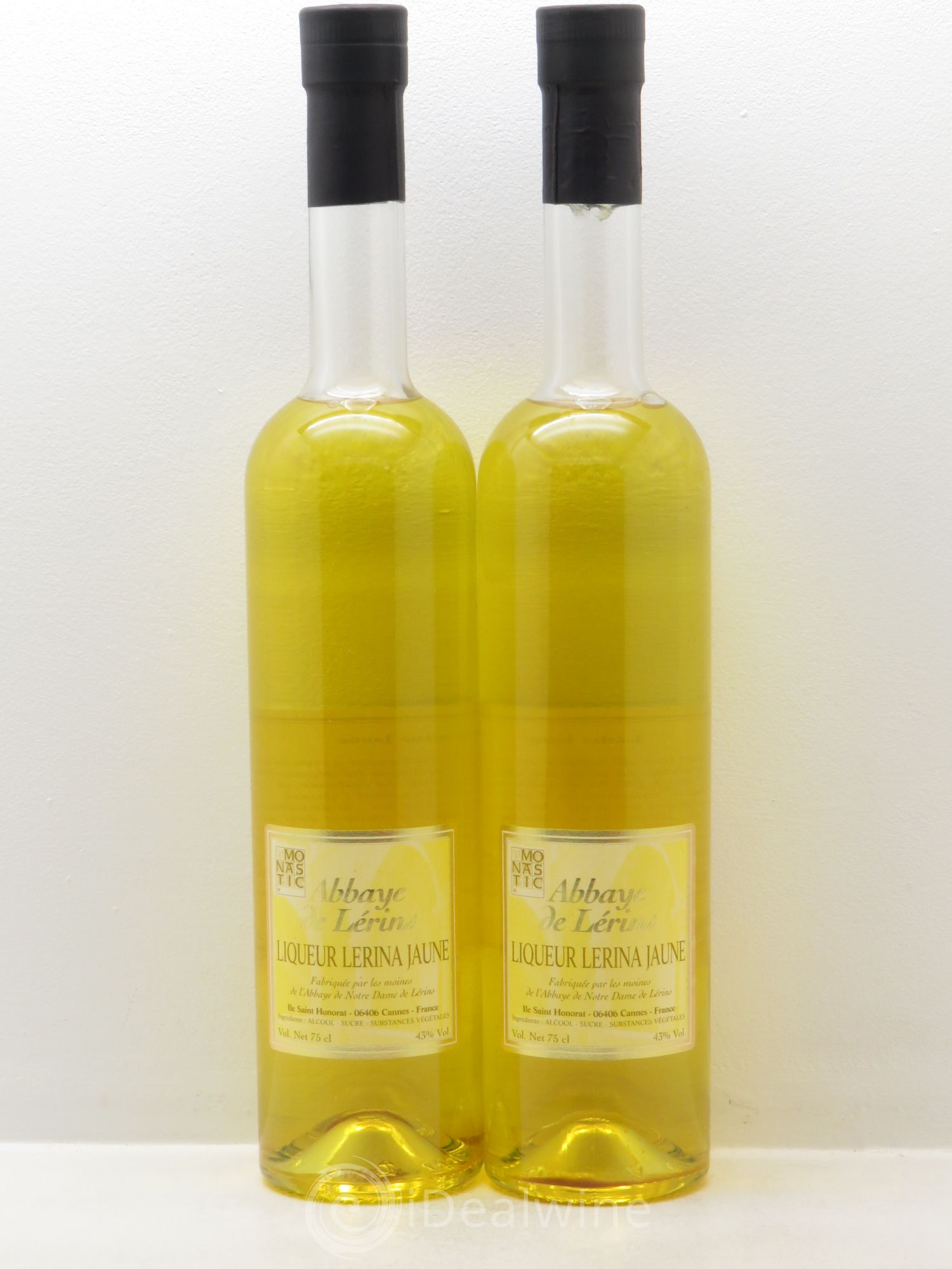 Alcools divers Abbaye de Lerins Lerira Jaune Liqueur (43%) - Lotto di 2 bottiglie - 0