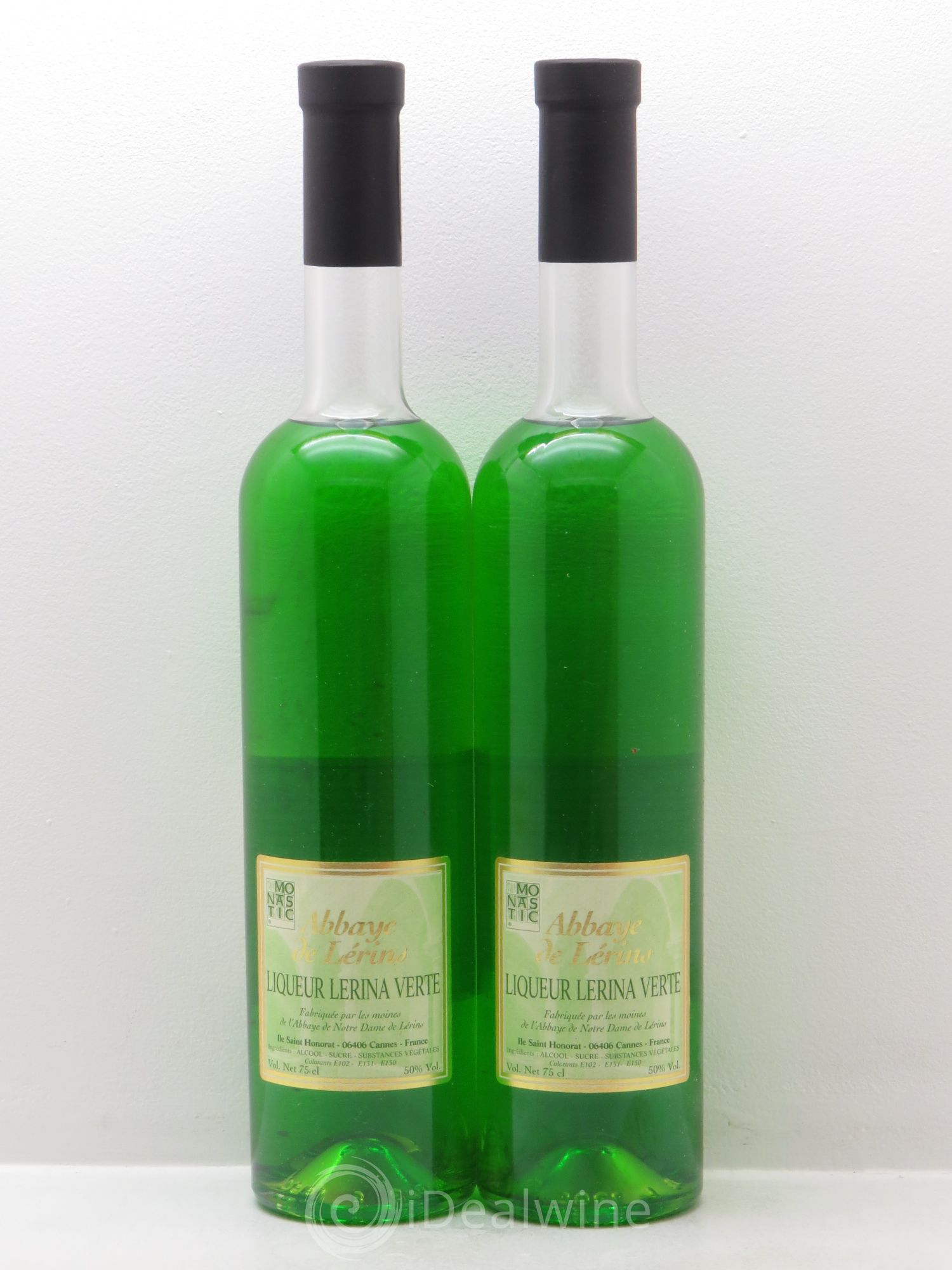 Alcools divers Abbaye de Lerins Lerira Verte Liqueur (50%) - Lotto di 2 bottiglie - 0