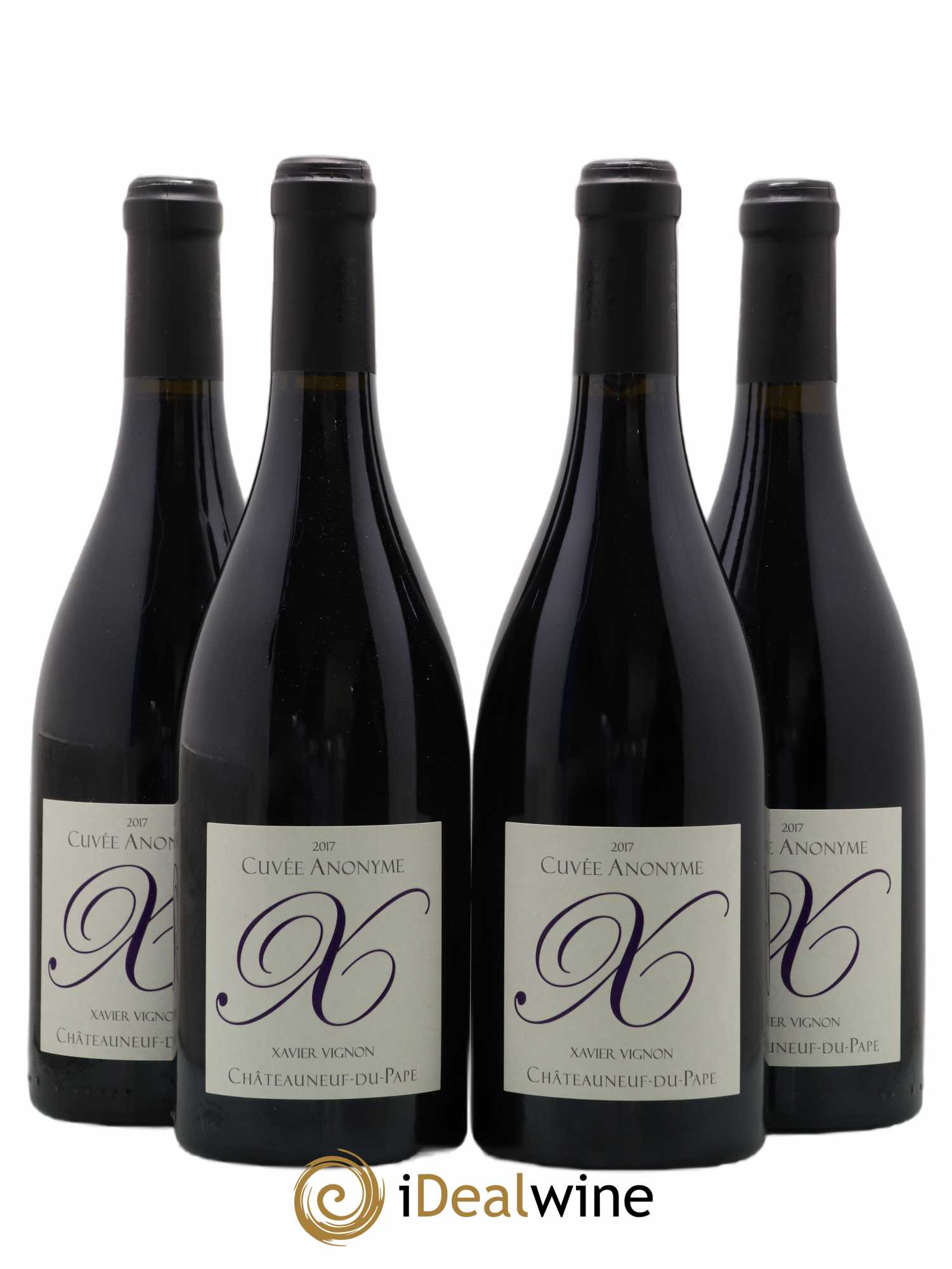 Châteauneuf-du-Pape Cuvee Anonyme Xavier Vignon (sans prix de réserve) 2017 - Lot de 4 bouteilles - 0