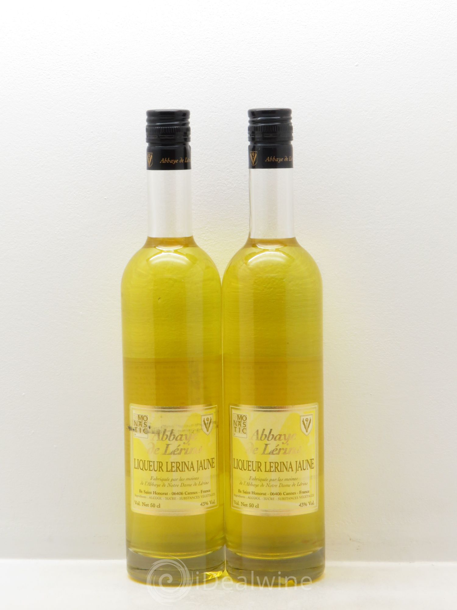 Alcools divers Abbaye de Lerins Lerira jaune Liqueur (43%) (50cl) - Lotto di 2 bottiglie - 0