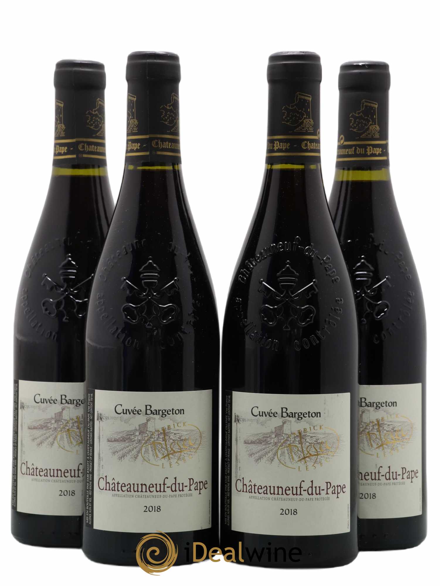 Châteauneuf-du-Pape Cuvee Bargeton Patrick Lesec 2018 - Lot de 4 bouteilles - 0