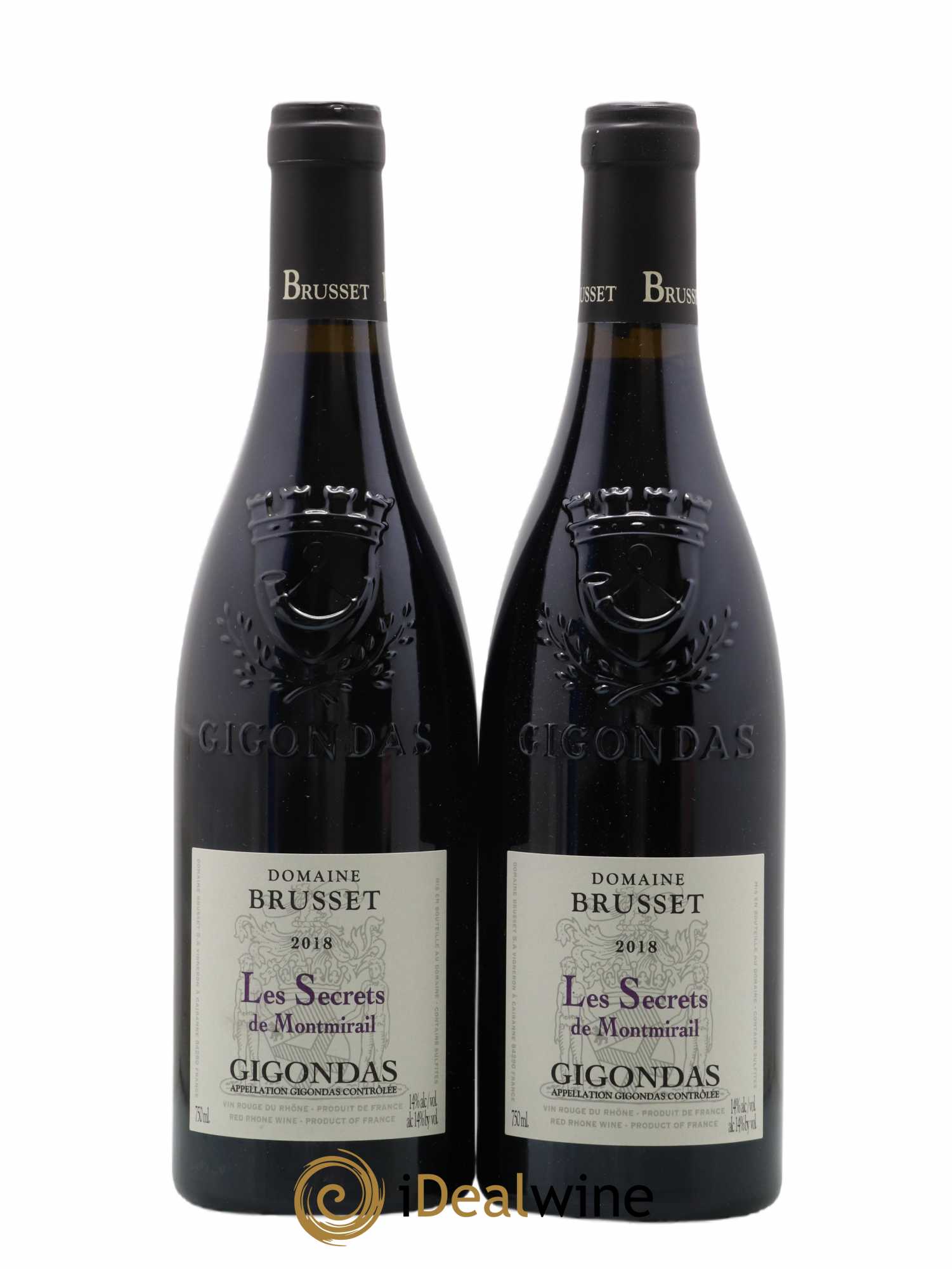 Gigondas Les Secrets De Montmirail Brusset (sans prix de réserve) 2018 - Lot de 2 bouteilles - 0