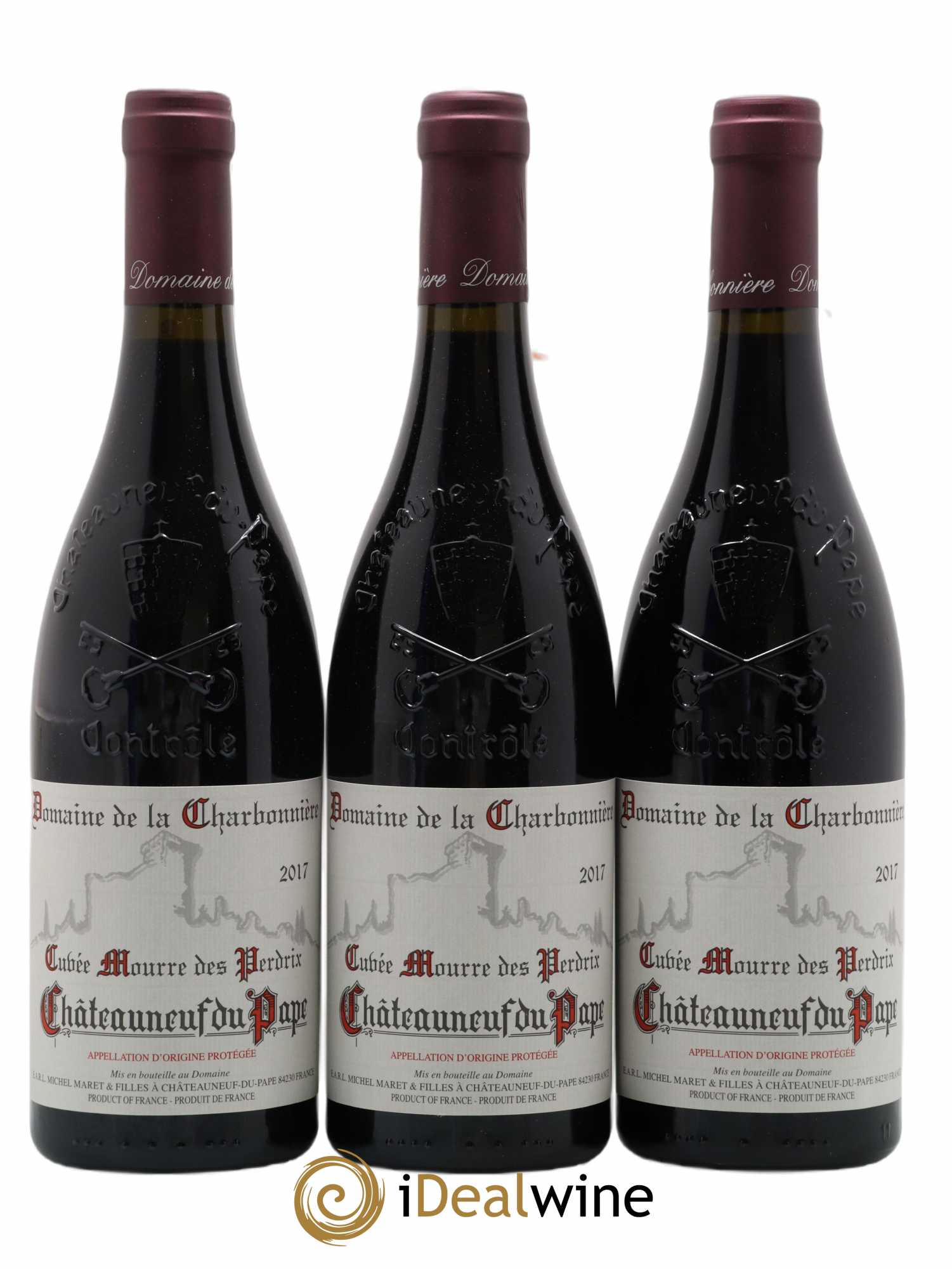 Châteauneuf-du-Pape Charbonniere Cuvee Mouree Perdrix 2017 - Posten von 3 Flaschen - 0