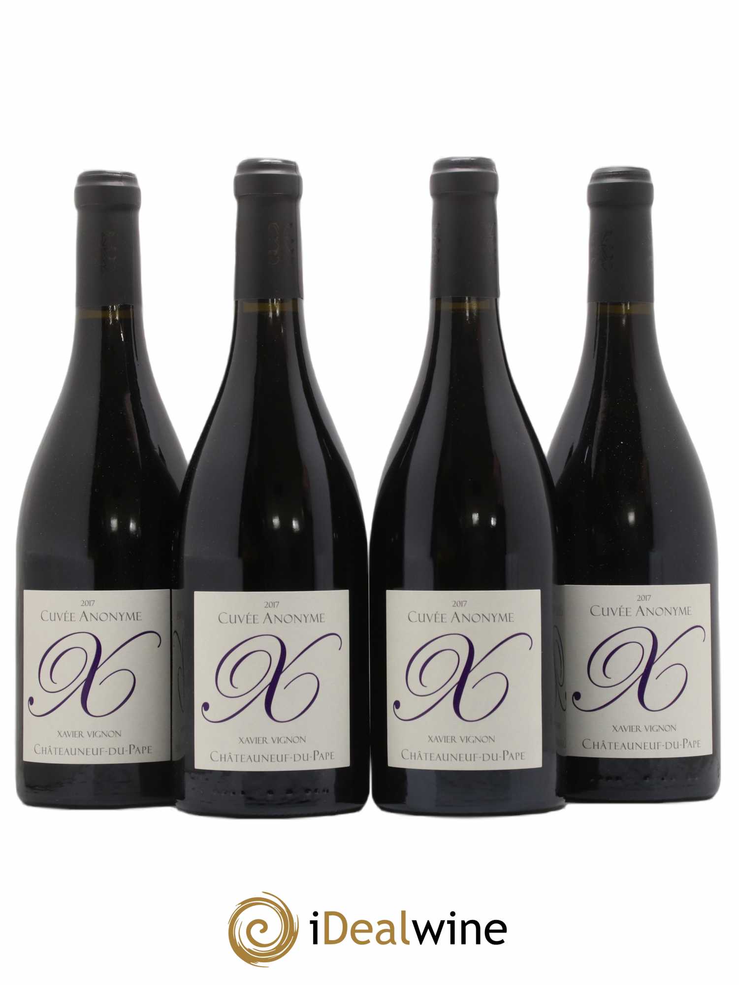 Châteauneuf-du-Pape Cuvée Anonyme Xavier Vignon (sans prix de réserve) 2017 - Lot de 4 bouteilles - 0