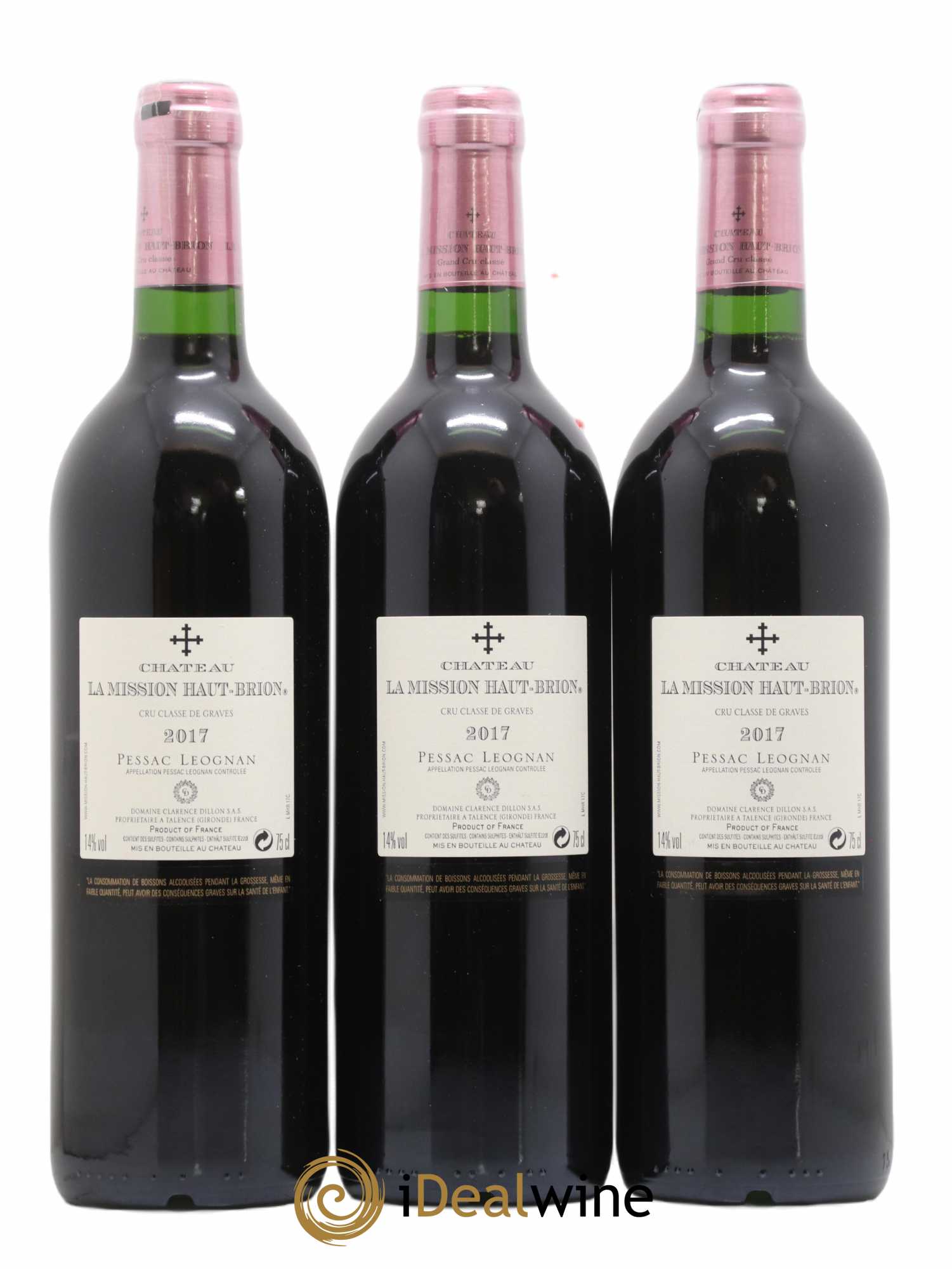 Château la Mission Haut-Brion Cru Classé de Graves (sans prix de réserve) 2017 - Lot de 3 bouteilles - 1