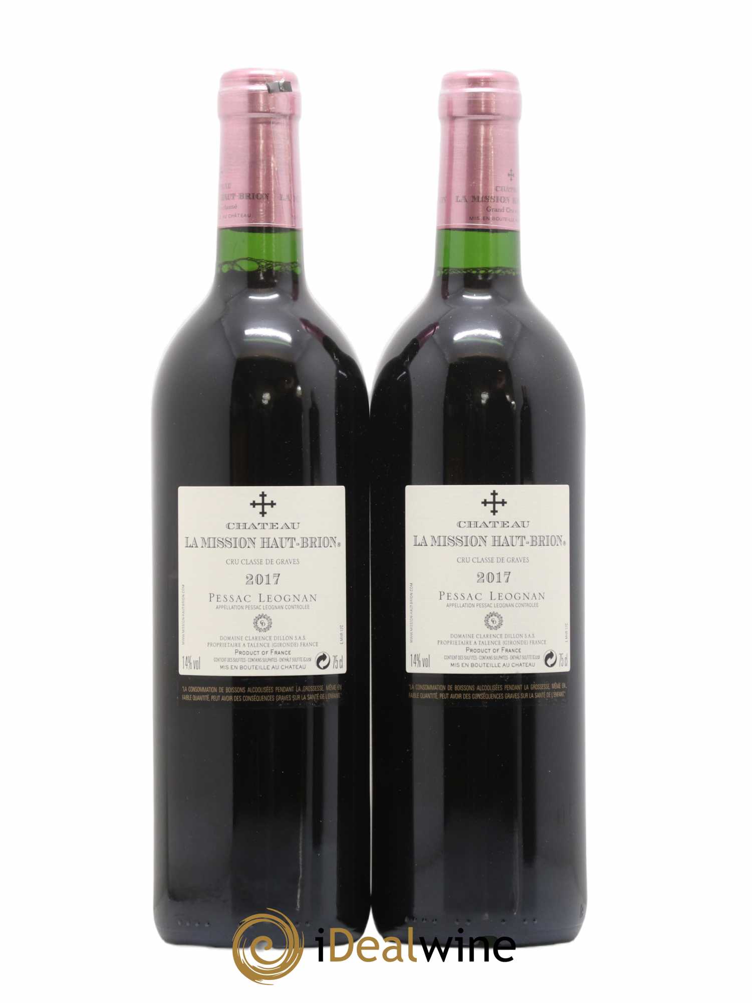 Château la Mission Haut-Brion Cru Classé de Graves (sans prix de réserve) 2017 - Lot de 2 bouteilles - 1