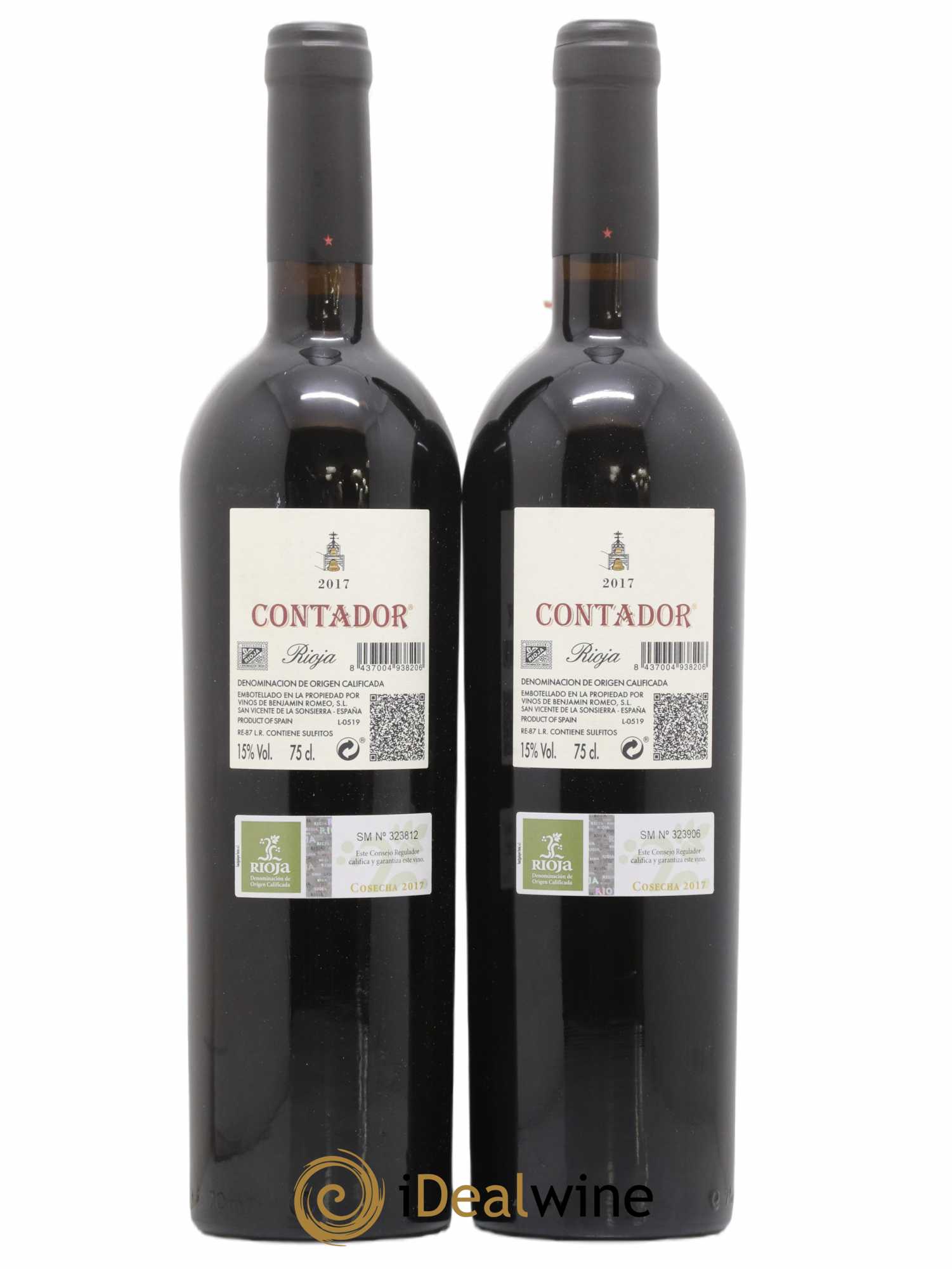 Rioja DOCa Bodega Contador DOCA Contador Benjamin Romeo (no reserve) 2017 - Lot of 2 bottles - 1