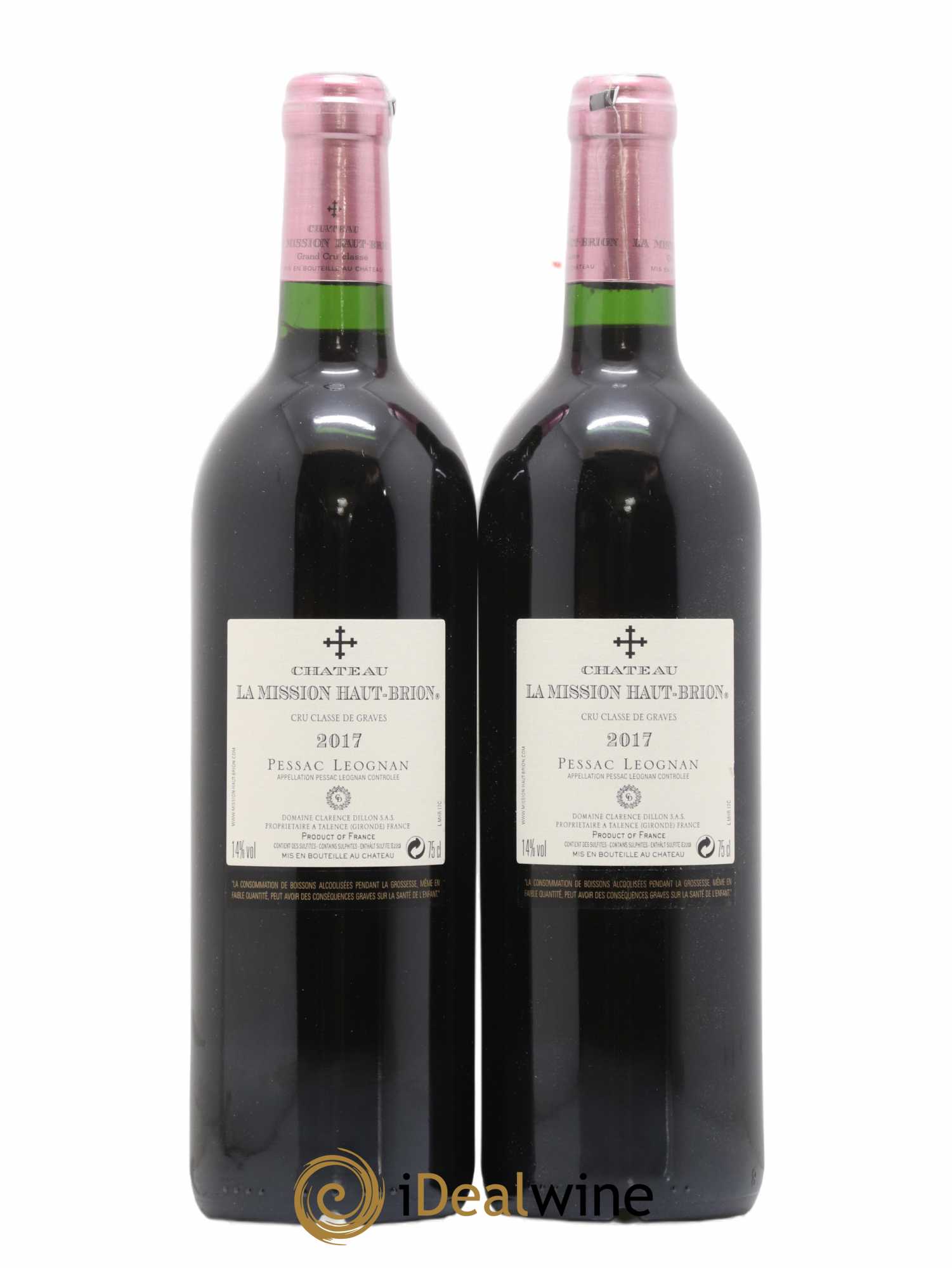 Château la Mission Haut-Brion Cru Classé de Graves (sans prix de réserve) 2017 - Lot de 2 bouteilles - 1