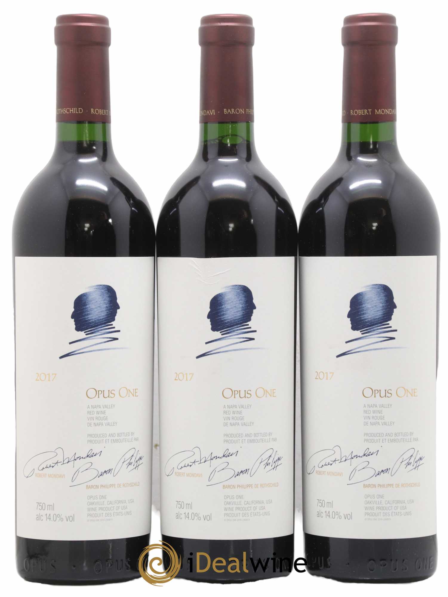 Napa Valley Opus One Robert Mondavi 2017 - Lot de 3 bouteilles - 0