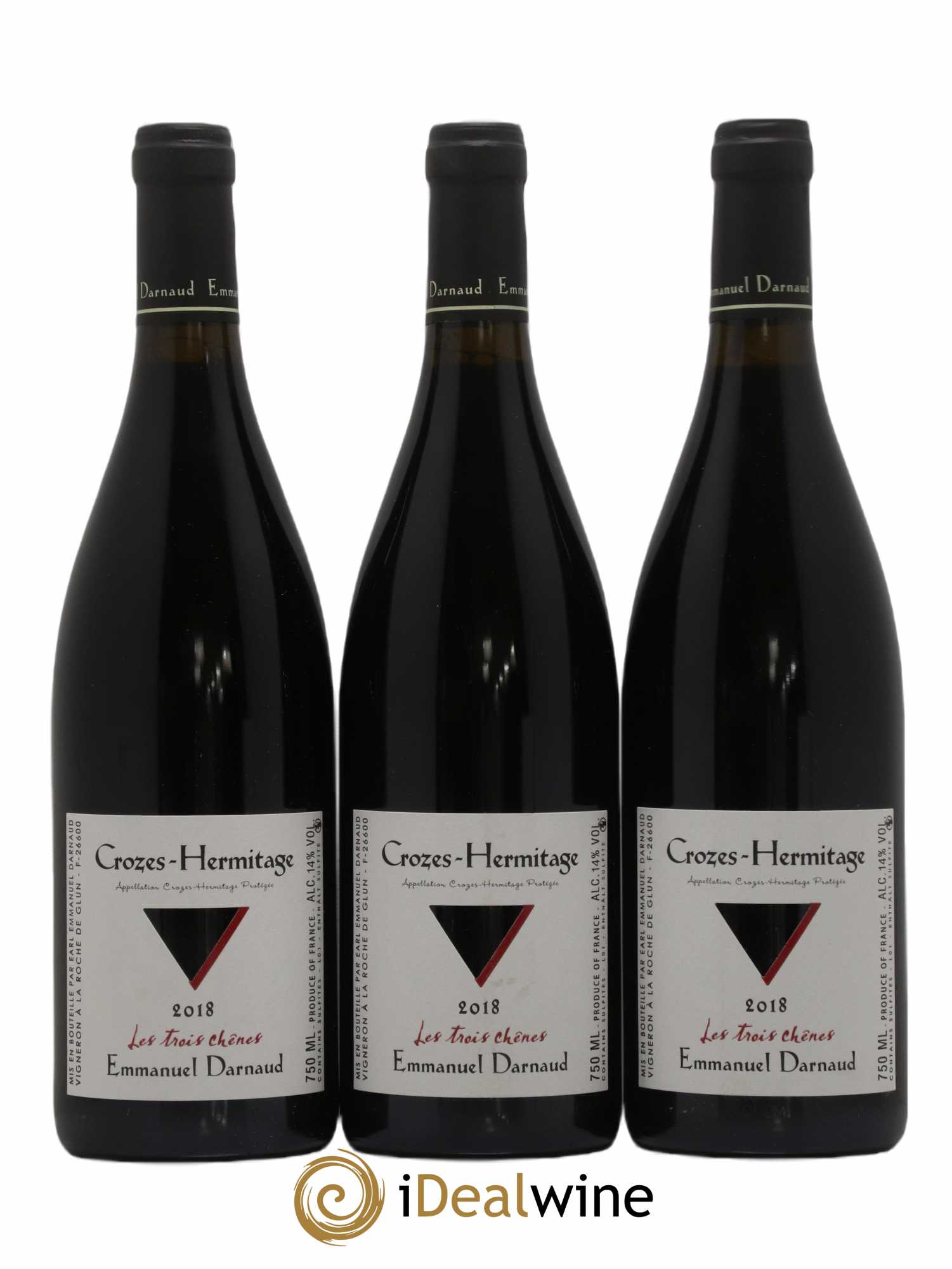 Crozes-Hermitage Emmanuel Darnaud Les Trois Chenes 2018 - Posten von 3 Flaschen - 0