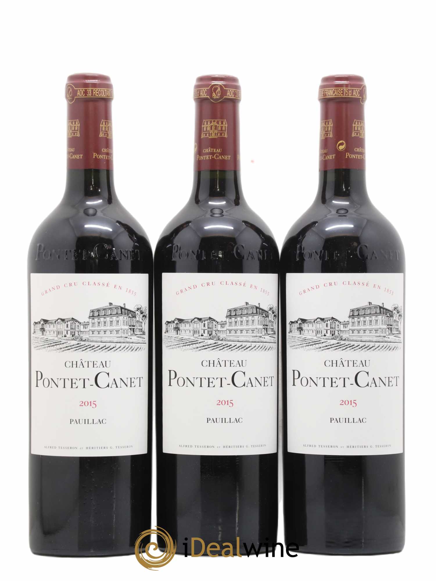 Château Pontet Canet 5ème Grand Cru Classé 2015 - Lot de 3 bouteilles - 0