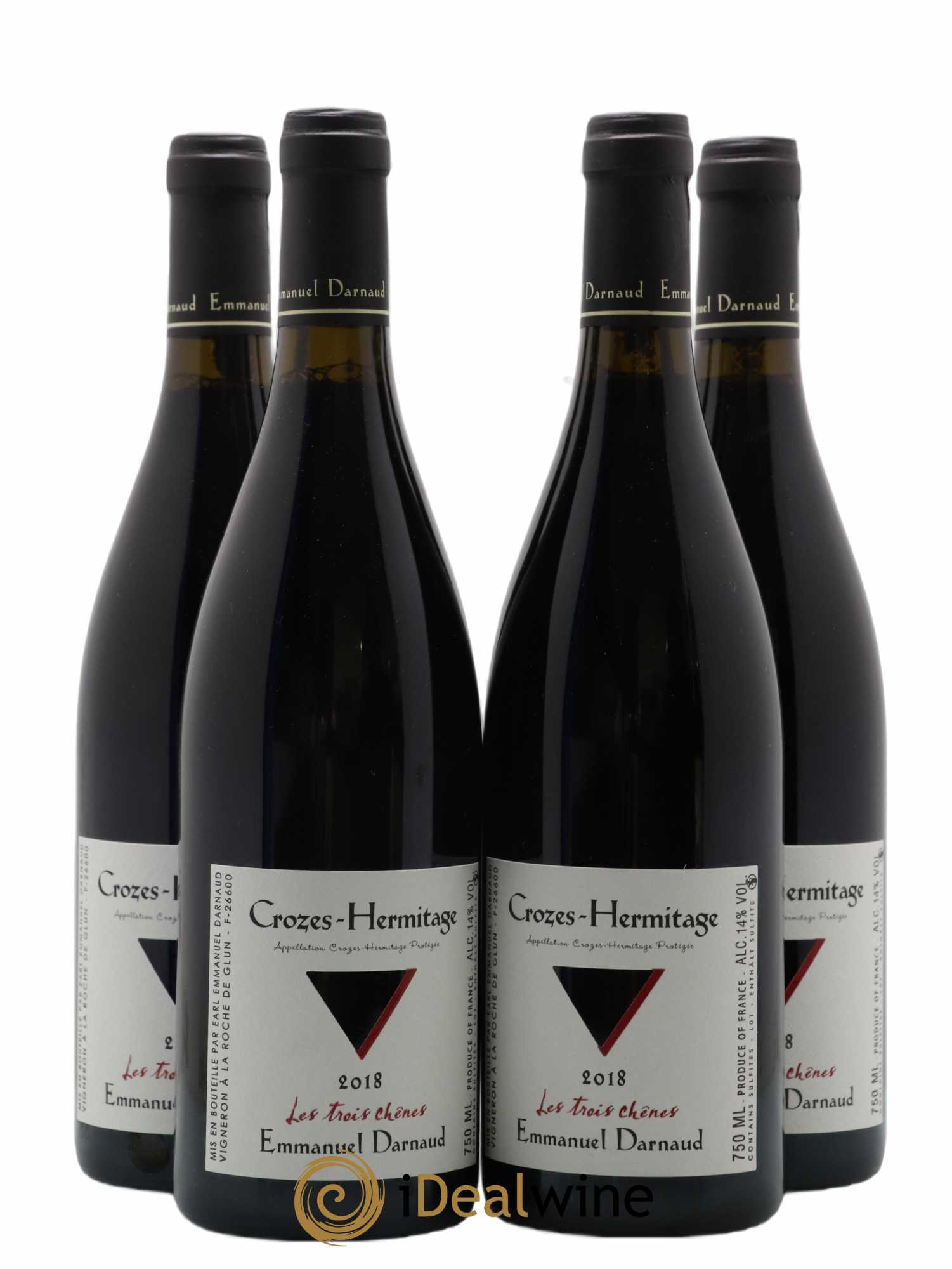 Crozes-Hermitage Les Trois Chênes Emmanuel Darnaud 2018 - Lot de 4 bouteilles - 0