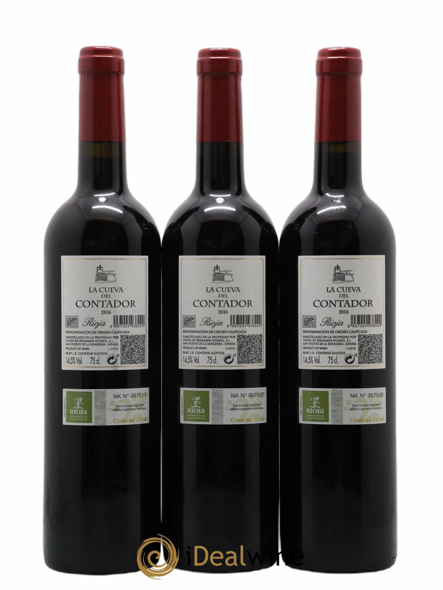 Rioja DOCA La Cueva del Contador Bodega Contador - Benjamin Romeo 2016 - Lot de 3 bouteilles - 1