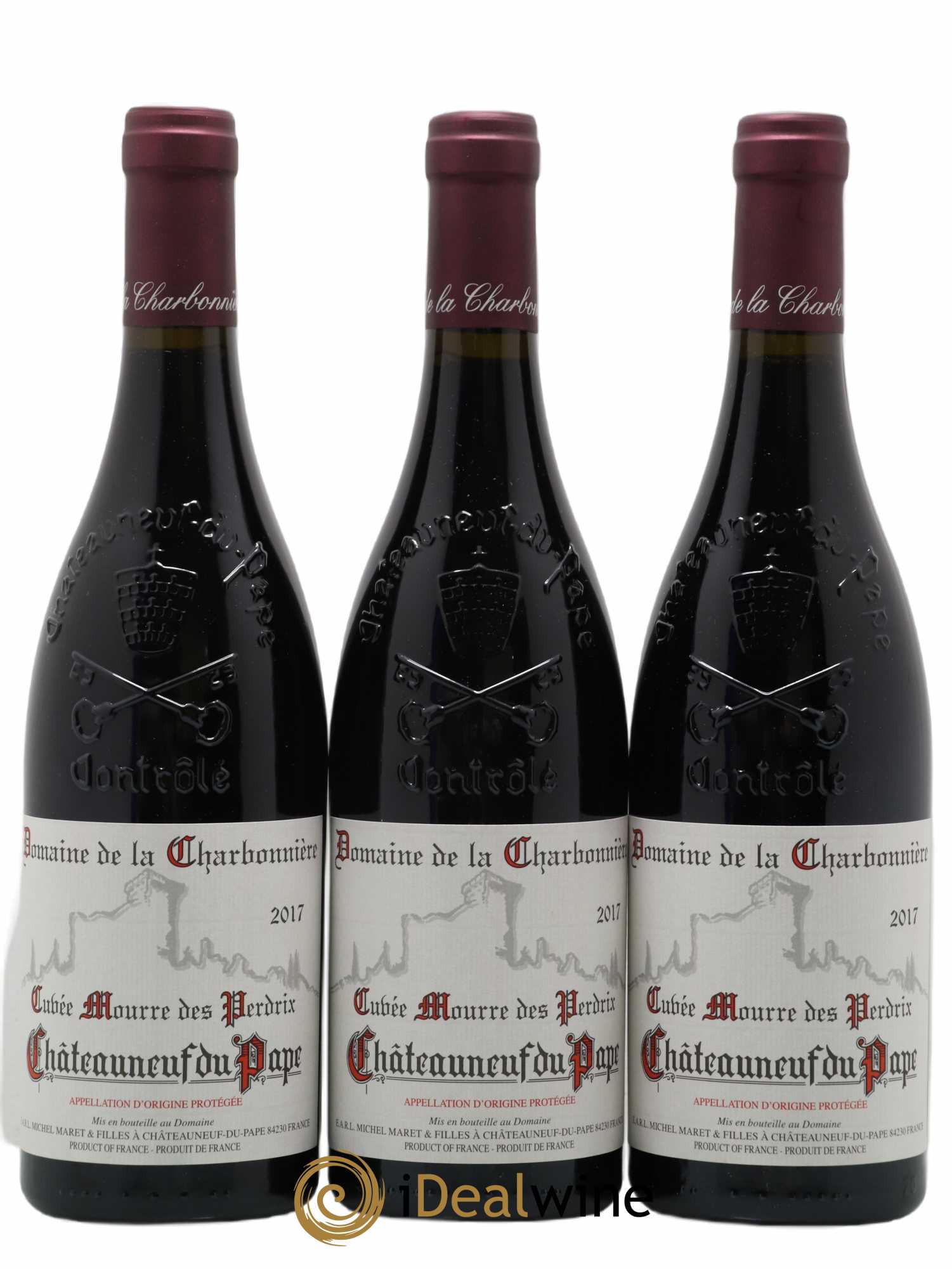 Châteauneuf-du-Pape Domaine De La Charbonnière Cuvée Mourre des Perdrix 2017 - Posten von 3 Flaschen - 0