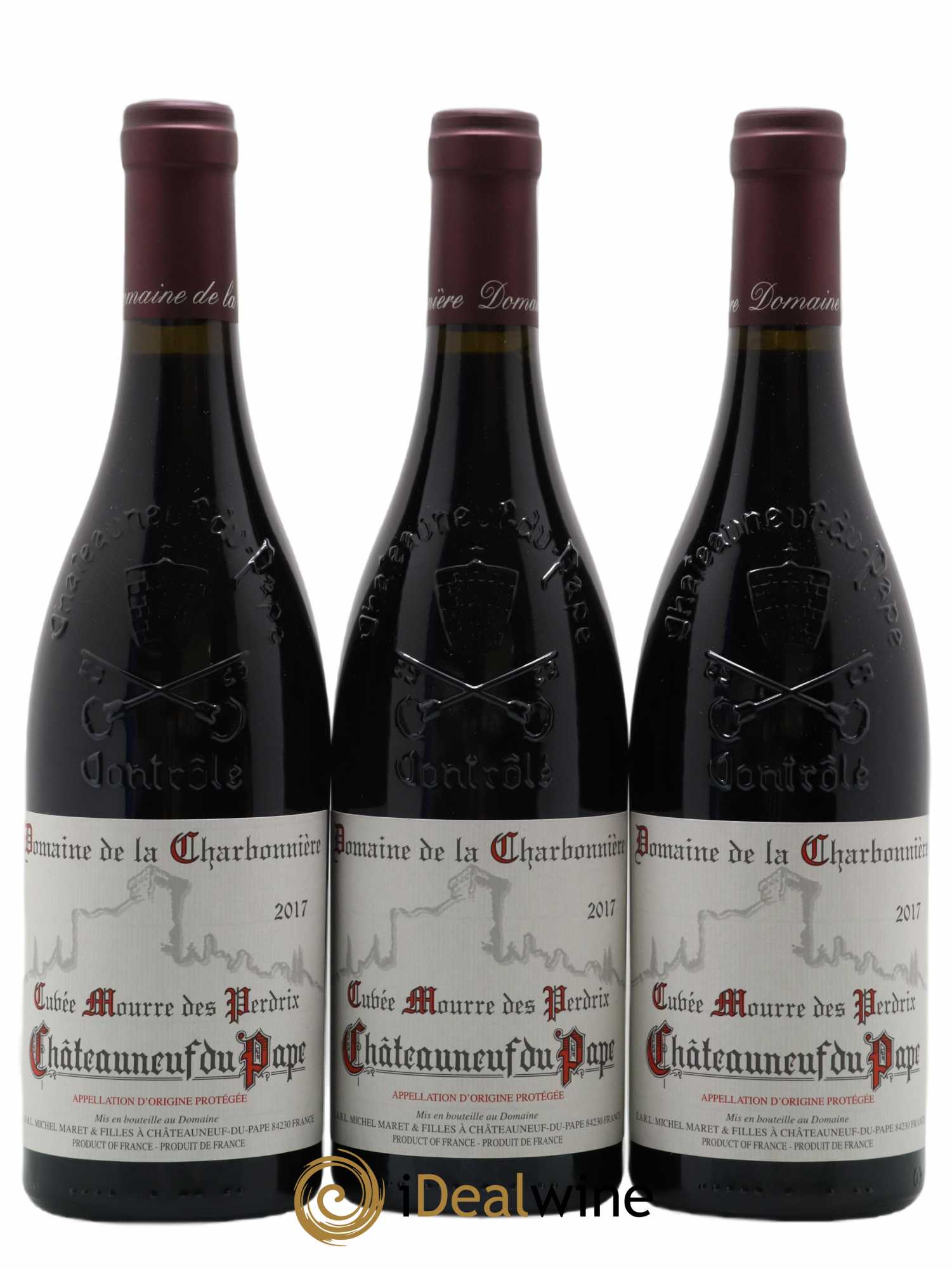 Châteauneuf-du-Pape Domaine De La Charbonnière Cuvée Mourre des Perdrix 2017 - Posten von 3 Flaschen - 0