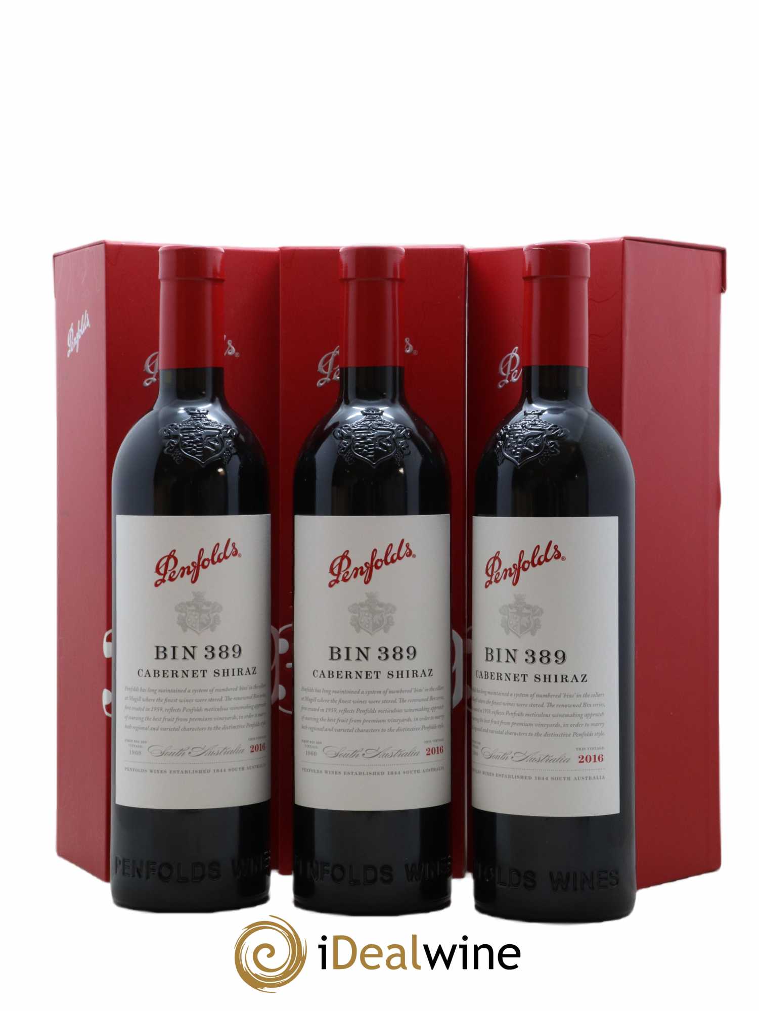 South Australia Penfolds Wines Bin 389 Cabernet Shiraz 2016 - Lot de 3 bouteilles - 0
