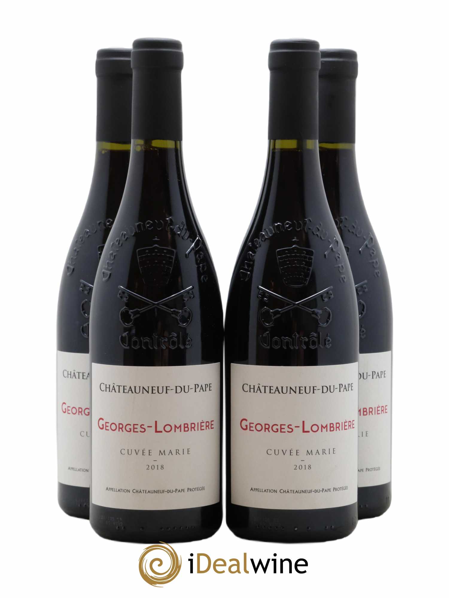 Châteauneuf-du-Pape Cuvee Marie Georges Lombriere (sans prix de réserve) 2018 - Lot de 4 bouteilles - 0