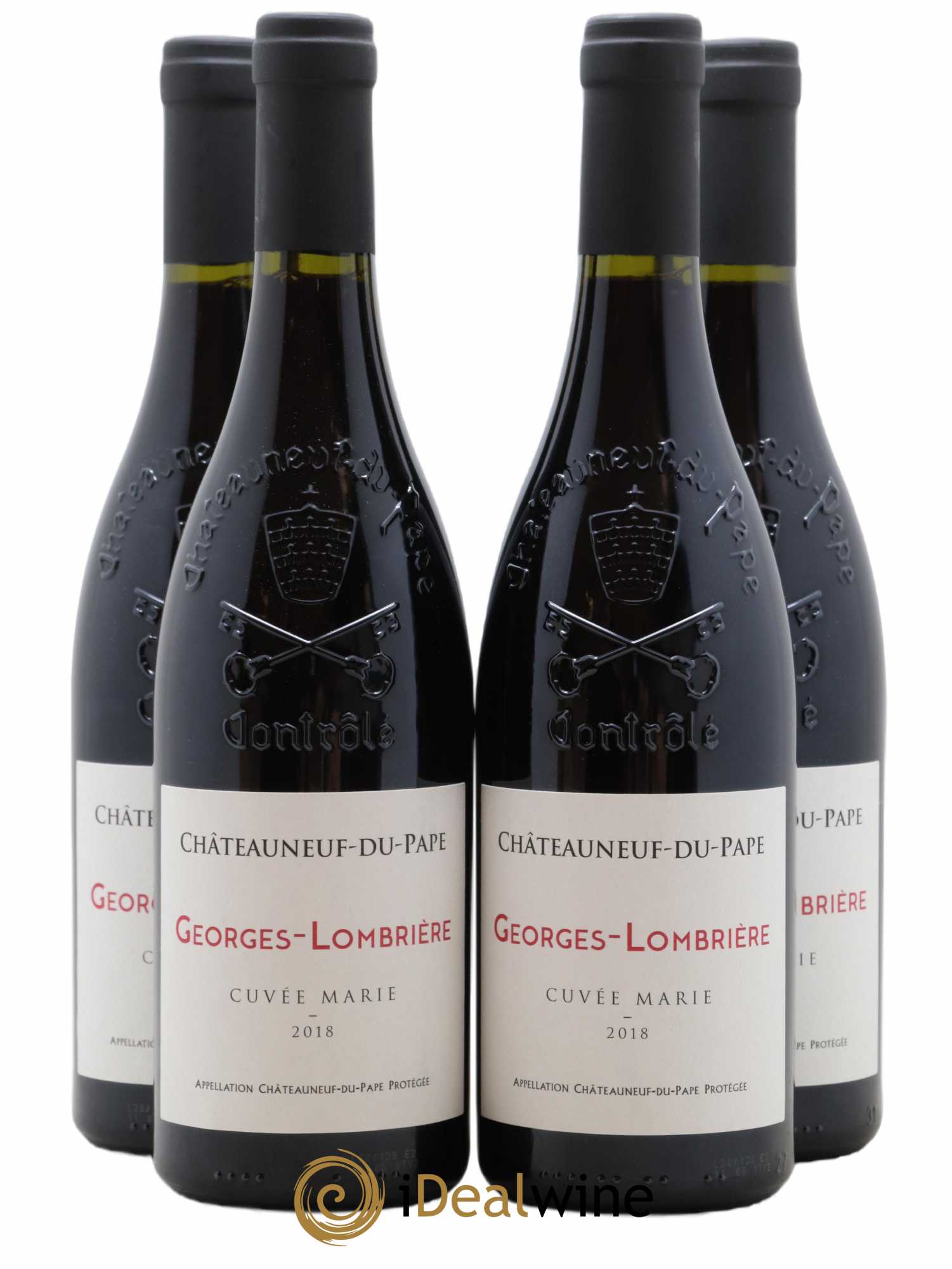 Châteauneuf-du-Pape Cuvee Marie Georges Lombriere (sans prix de réserve) 2018 - Lot de 4 bouteilles - 0