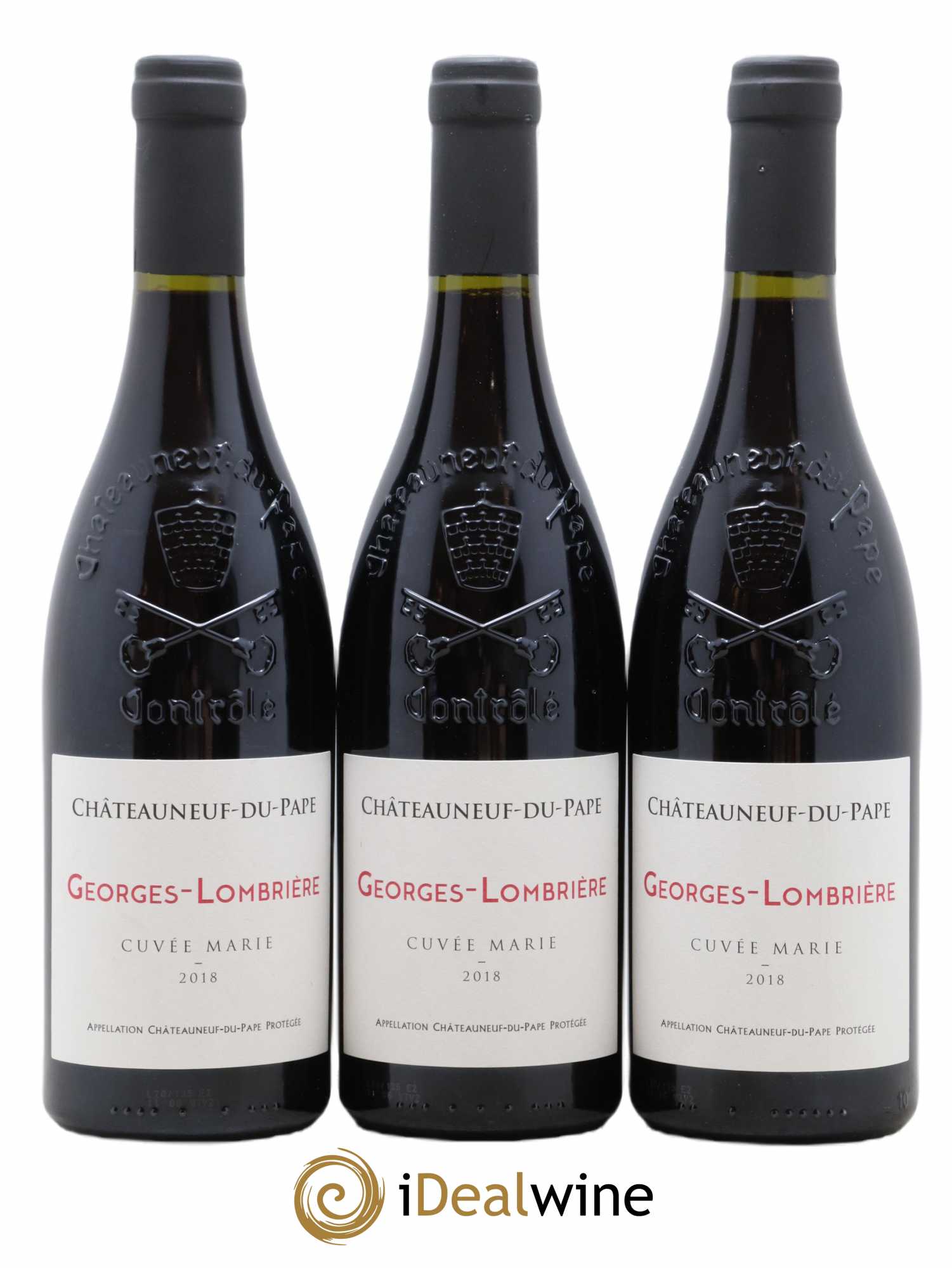Châteauneuf-du-Pape Cuvee Marie Georges Lombriere (sans prix de réserve) 2018 - Lot de 3 bouteilles - 0