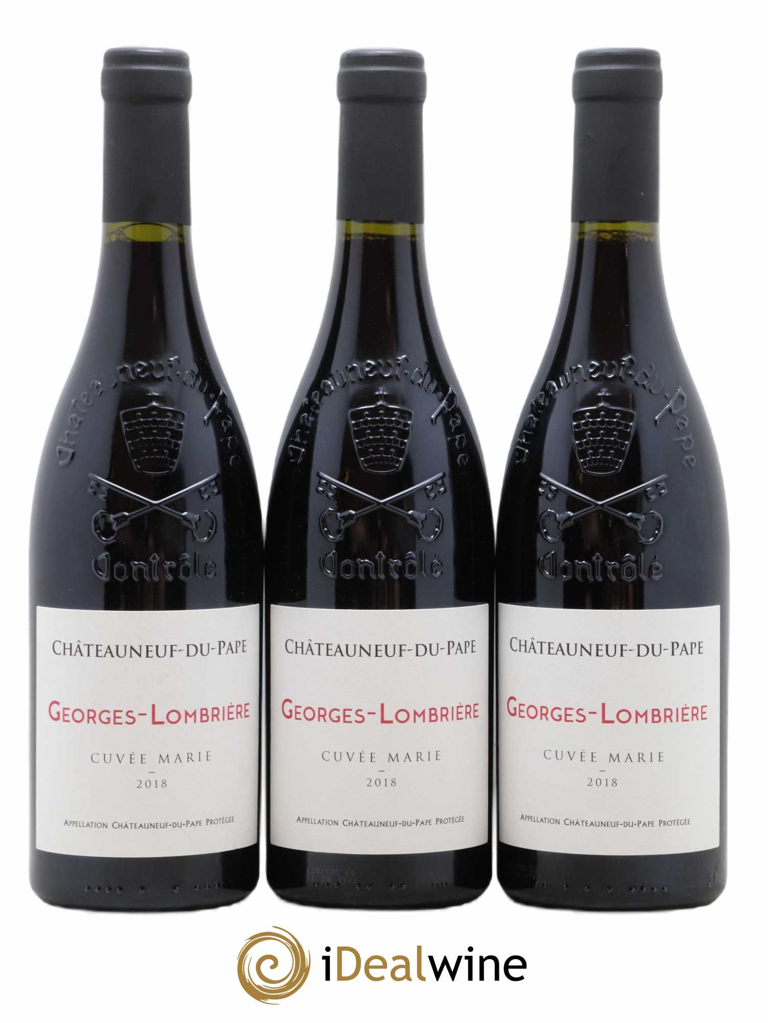 Châteauneuf-du-Pape Cuvee Marie Georges Lombriere (sans prix de réserve) 2018 - Lot de 3 bouteilles - 0