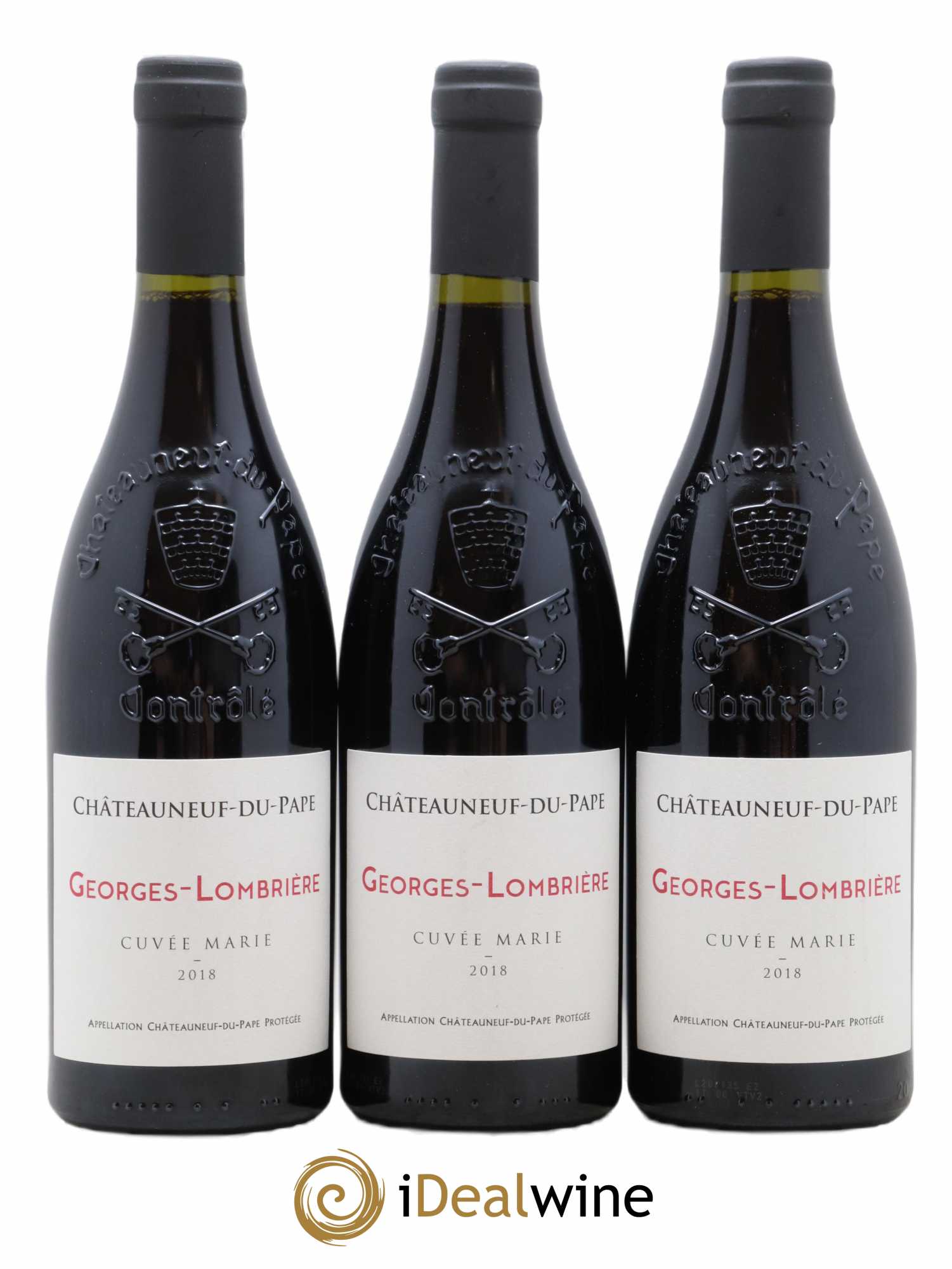Châteauneuf-du-Pape Cuvee Marie Georges Lombriere (sans prix de réserve) 2018 - Lot de 3 bouteilles - 0