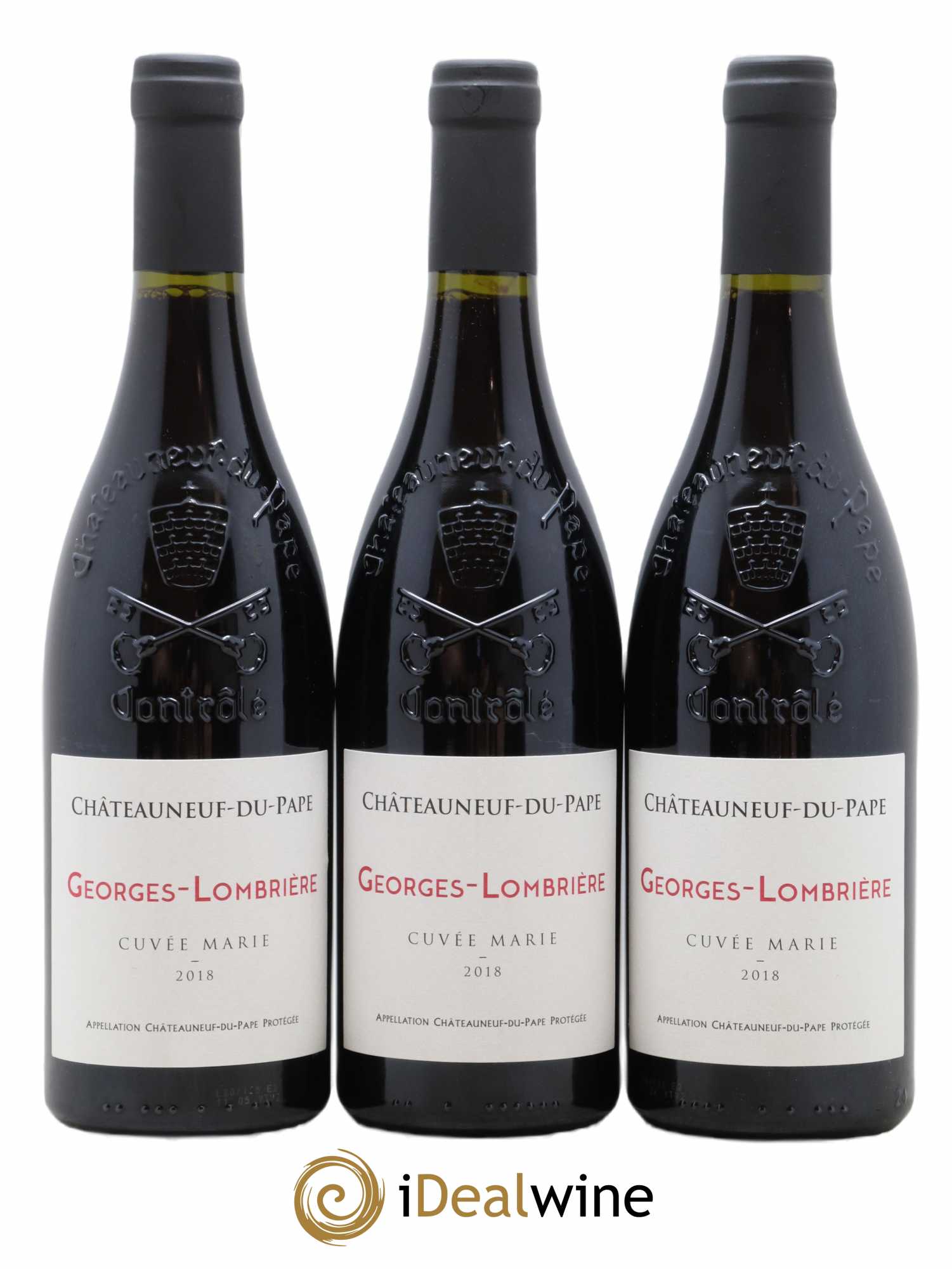 Châteauneuf-du-Pape Cuvee Marie Georges Lombriere (sans prix de réserve) 2018 - Lot de 3 bouteilles - 0