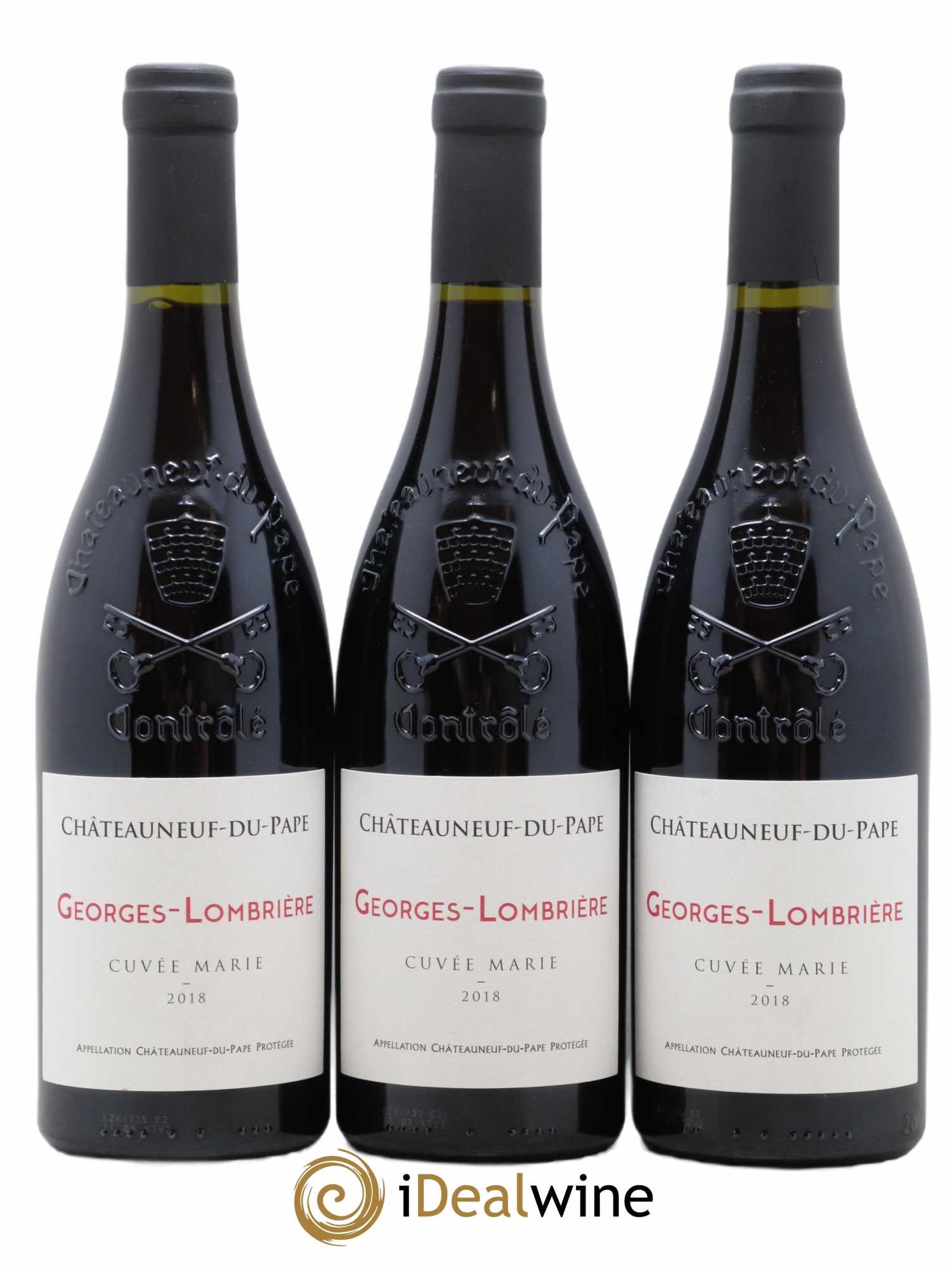 Châteauneuf-du-Pape Cuvee Marie Georges Lombriere (sans prix de réserve) 2018 - Lot de 3 bouteilles - 0