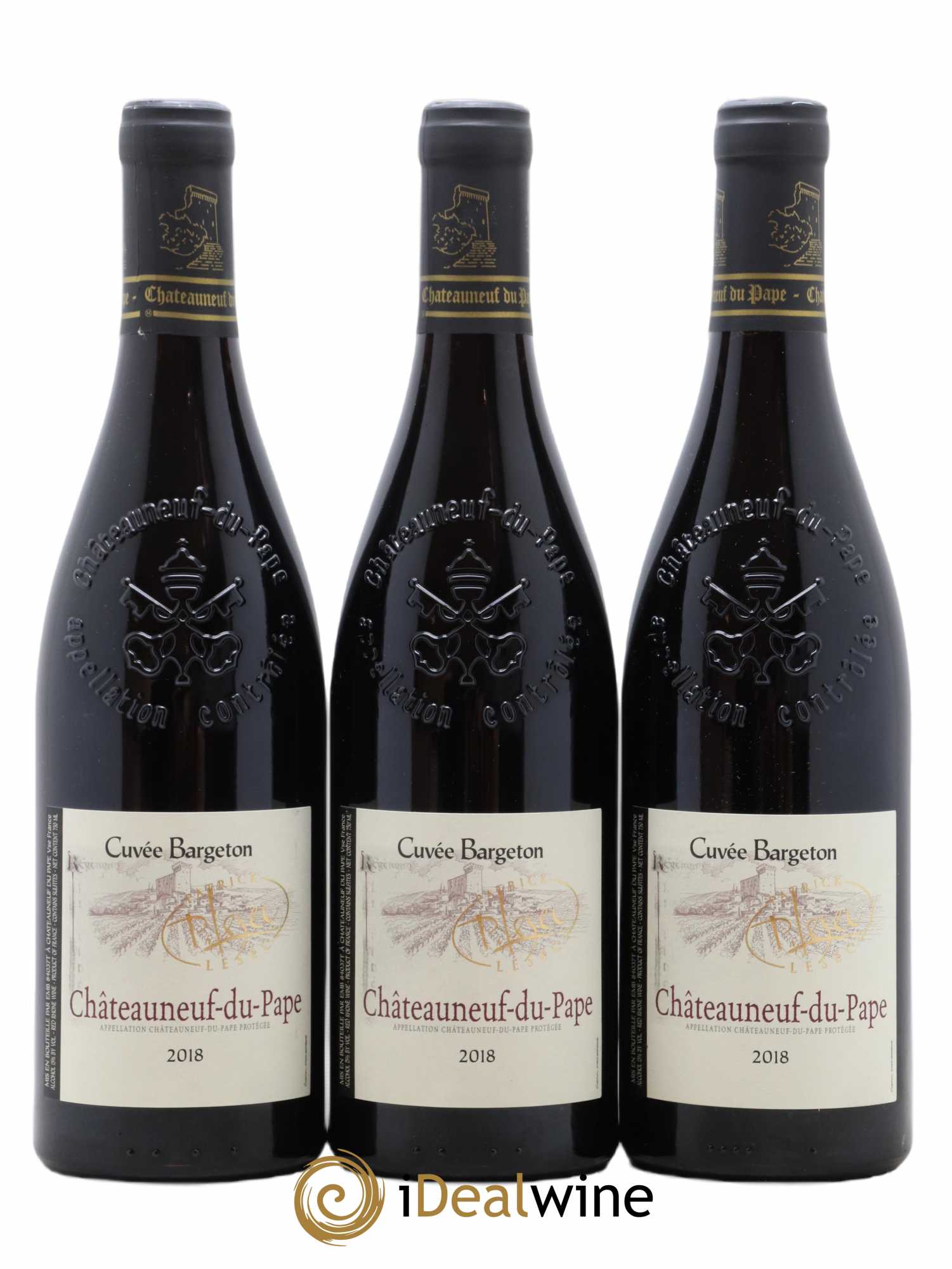 Châteauneuf-du-Pape Cuvee Bargeton Patrick Lesec (sans prix de réserve) 2018 - Lot de 6 bouteilles - 2