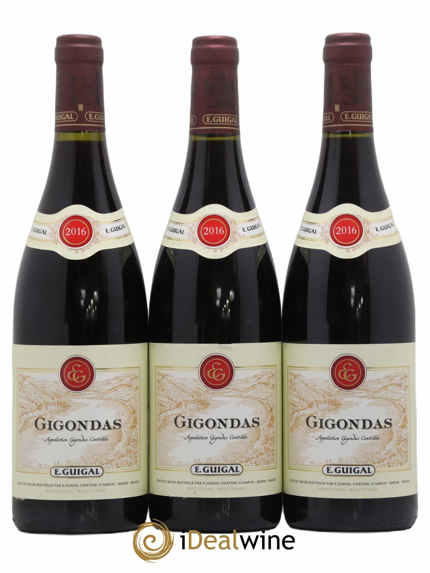 Gigondas Guigal 2016 - Lot de 3 bouteilles - 0