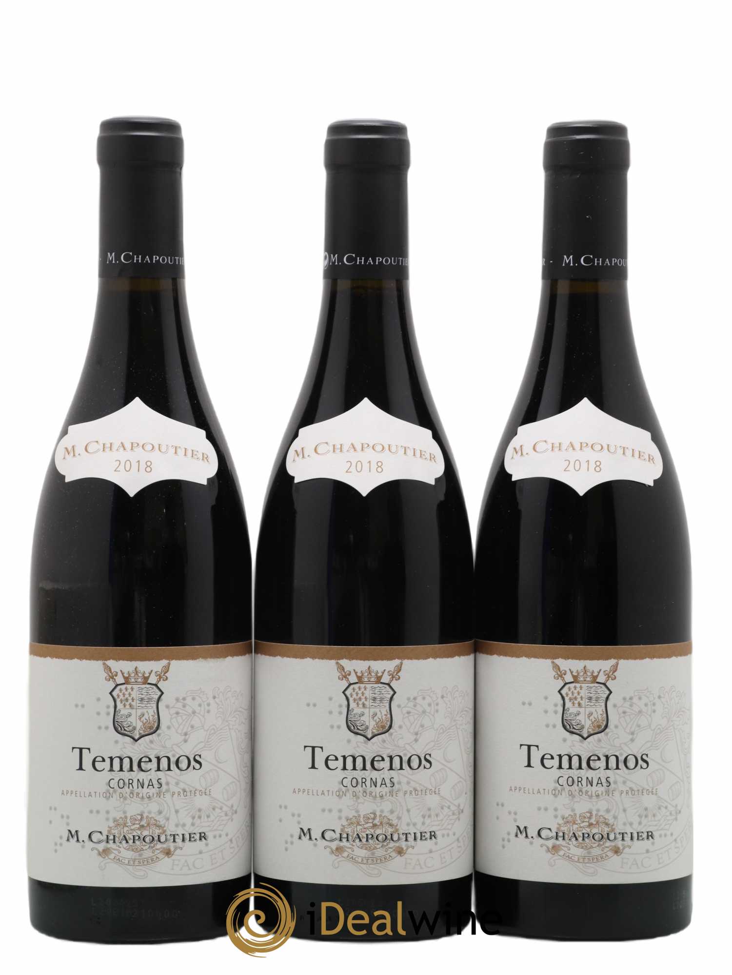 Cornas Temenos Chapoutier 2018 - Lot de 3 bouteilles - 0