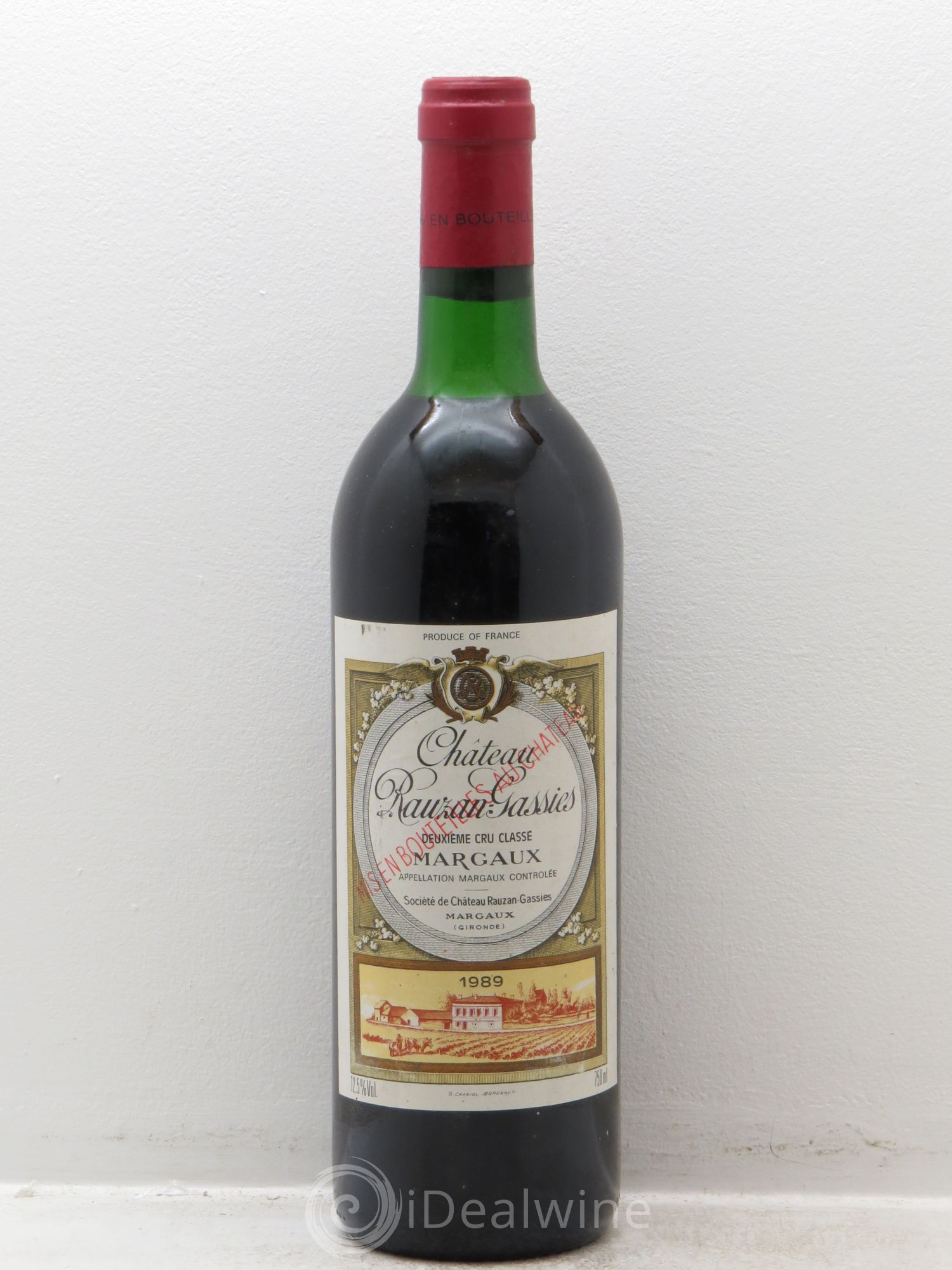 Château Rauzan-Gassies 2ème Grand Cru Classé 1989 - Lot de 6 bouteilles - 0