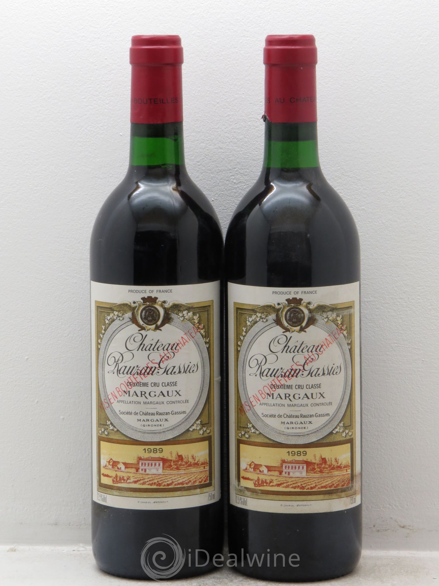 Château Rauzan-Gassies 2ème Grand Cru Classé 1989 - Lot de 2 bouteilles - 0