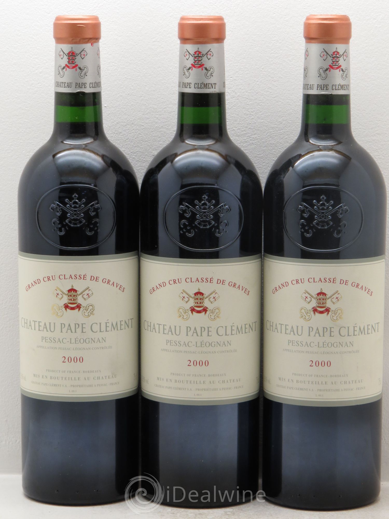 Château Pape Clément Cru Classé de Graves 2000 - Lot de 3 bouteilles - 0