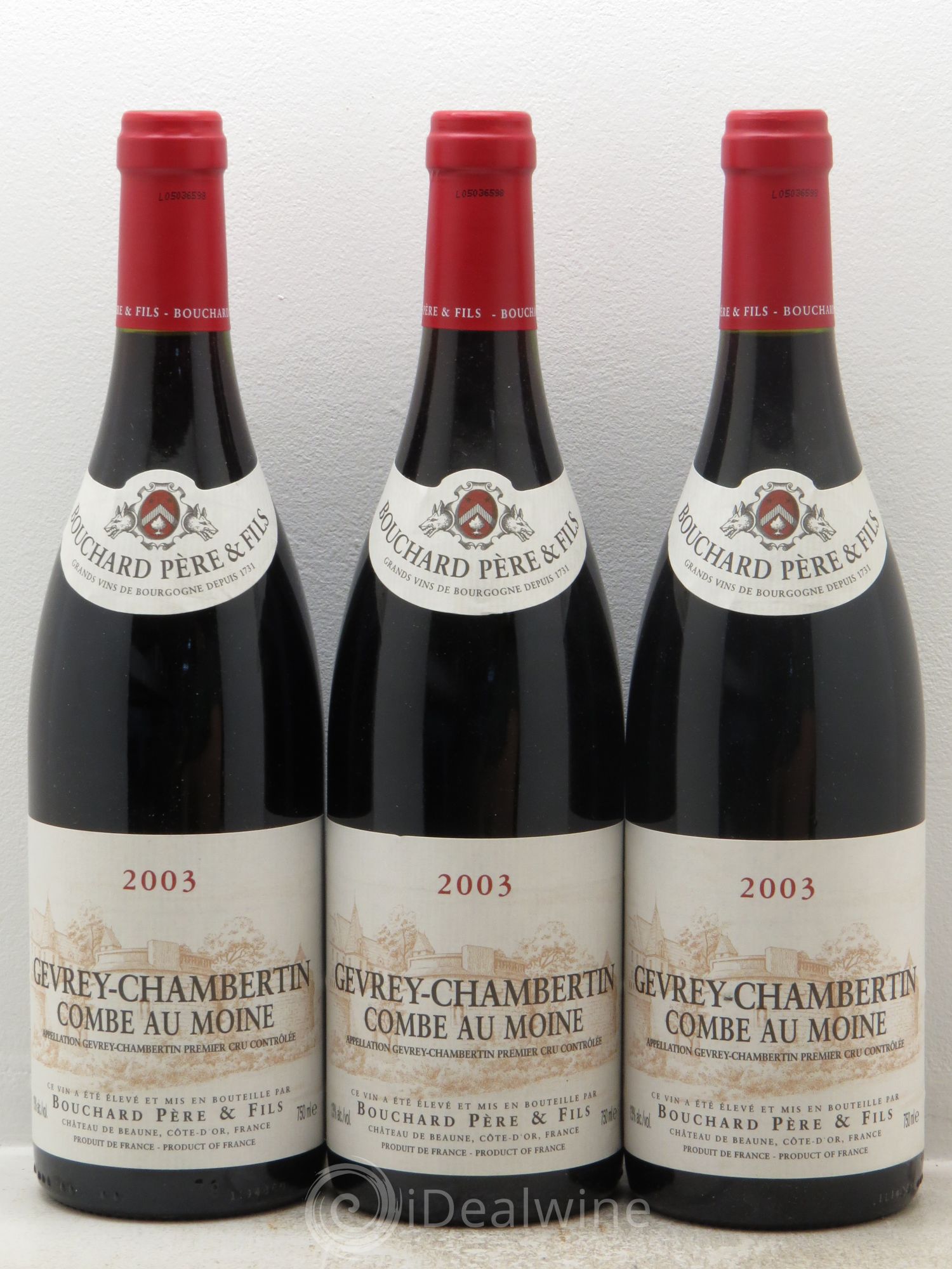 Gevrey-Chambertin Combe au Moine Bouchard Père & Fils 2003 - Lot de 3 bouteilles - 0