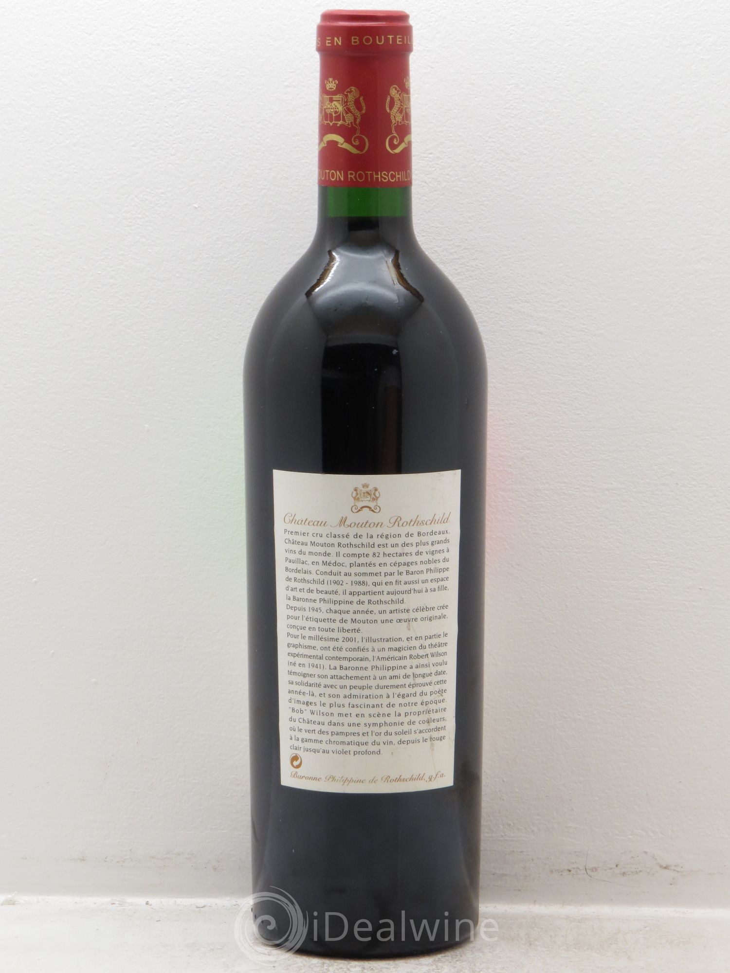 Château Mouton Rothschild 1er Grand Cru Classé 2001 - Lot de 1 bouteille - 1