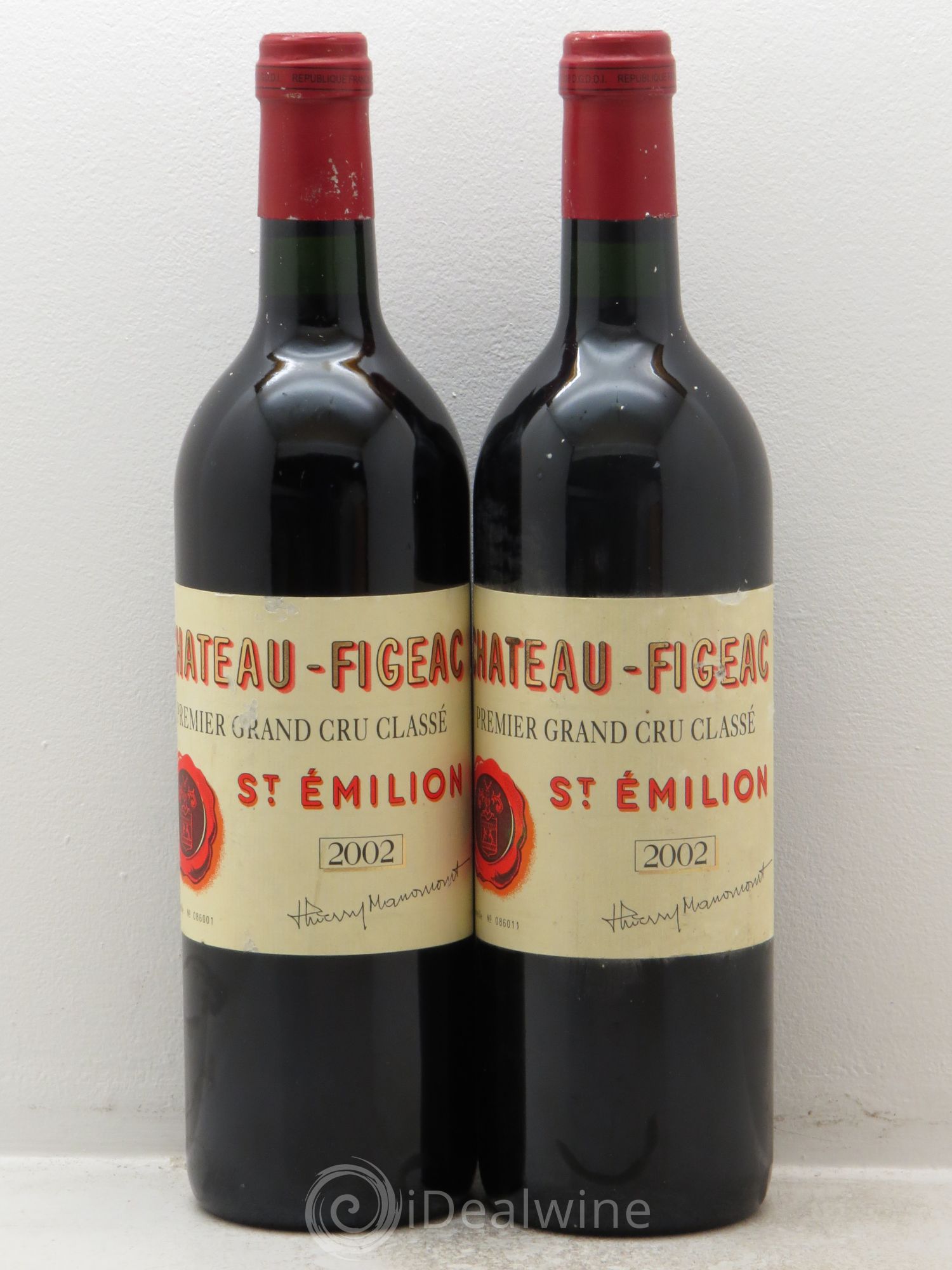Château Figeac 1er Grand Cru Classé A 2002 - Lot de 2 bouteilles - 0