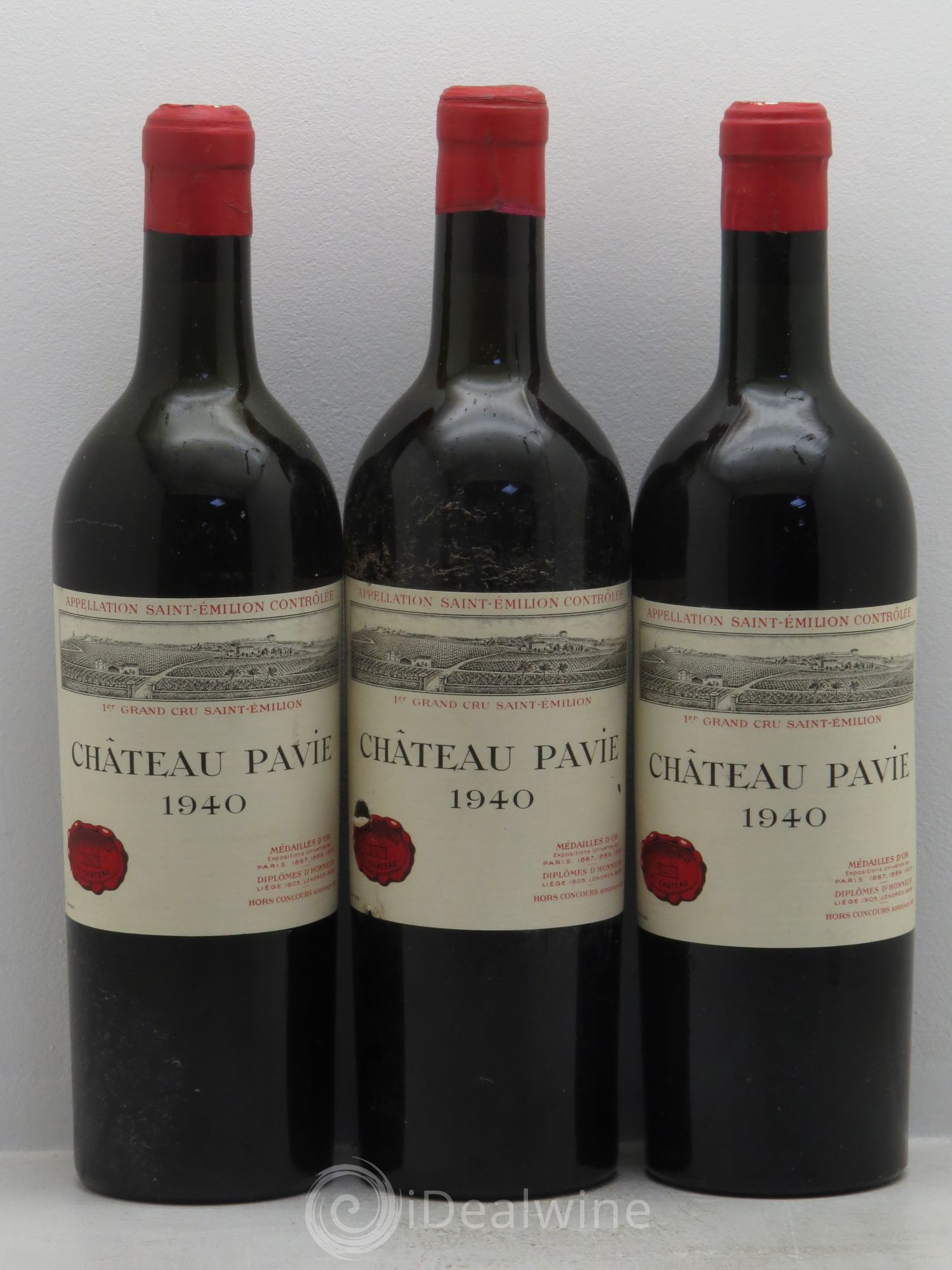 Château Pavie 1er Grand Cru Classé A 1940 - Lot de 3 bouteilles - 0