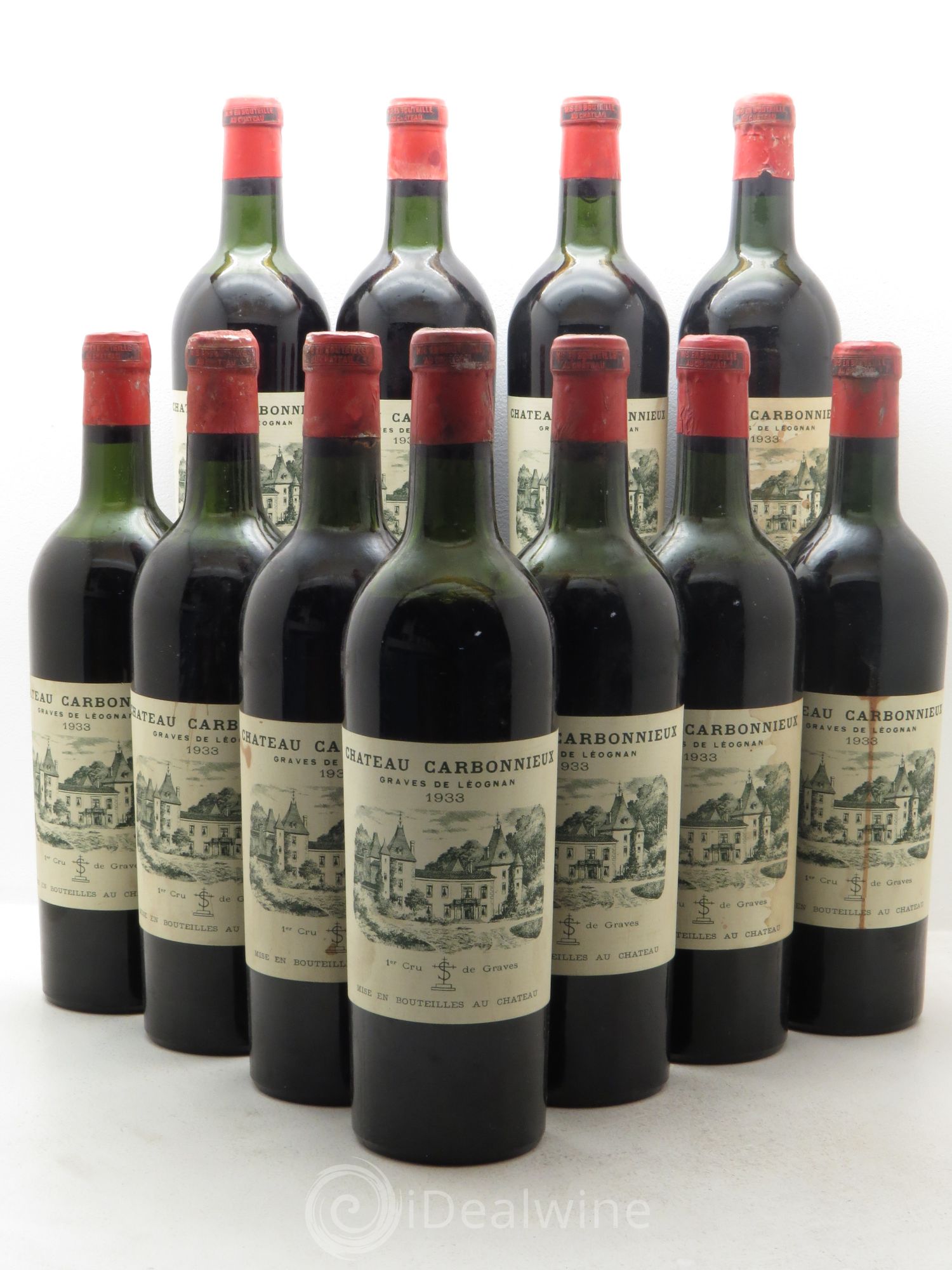 Château Carbonnieux Cru Classé de Graves 1933 - Lot de 11 bouteilles - 0