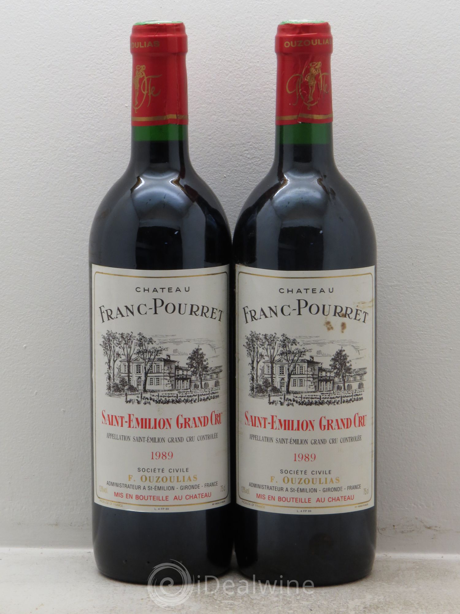 Saint-Émilion Château Franc Pourret 1989 - Lot de 2 bouteilles - 0